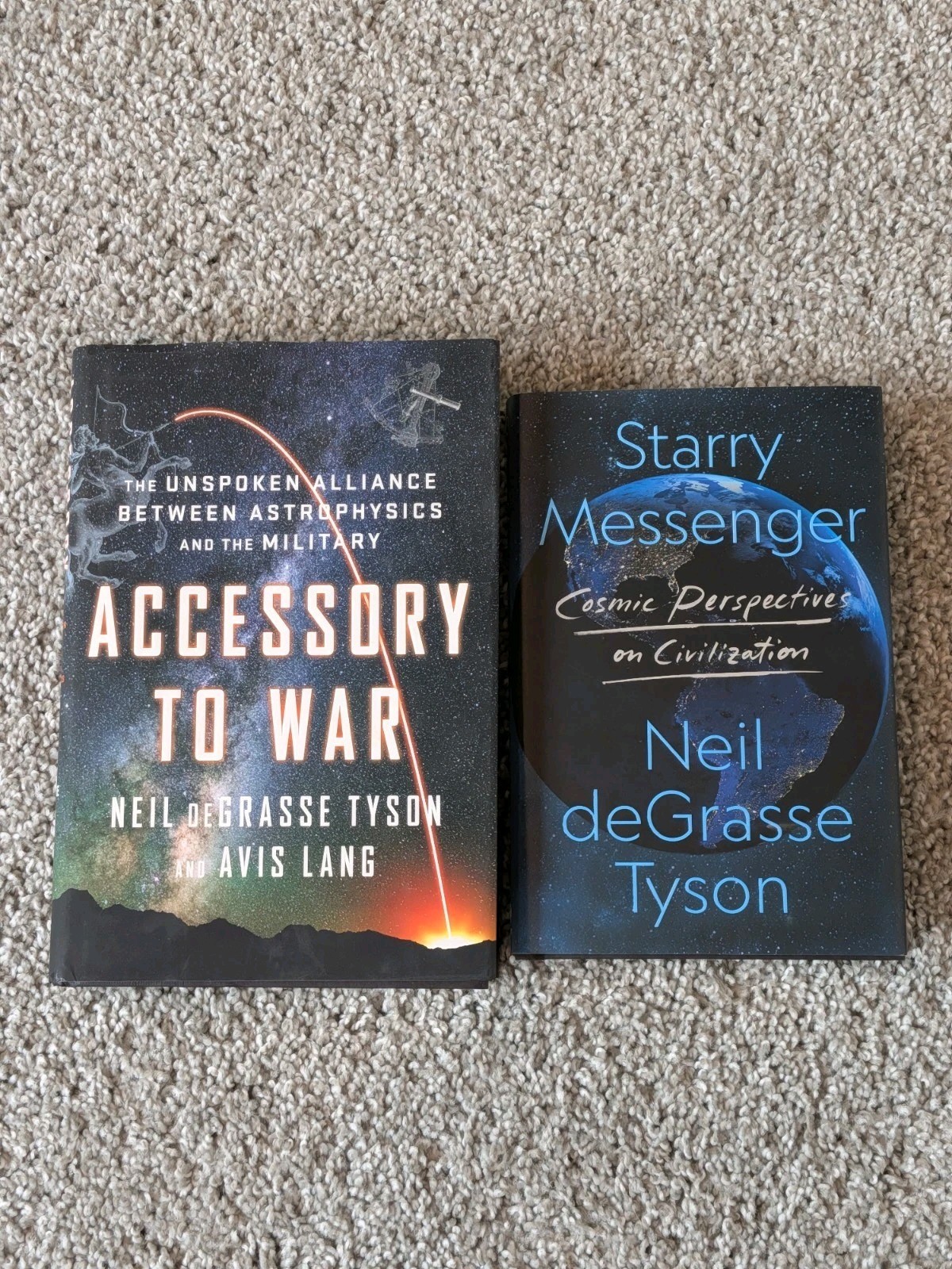 Clean Neil deGrasse Tyson Hardback Lot Starry Messenger Accessory To War