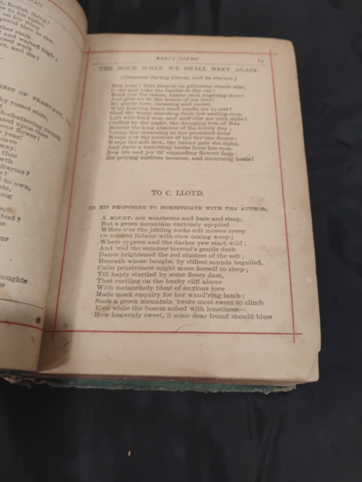 Antique Coleridges Poems Printed By Belford, Chicago, Il. 600+ Pages