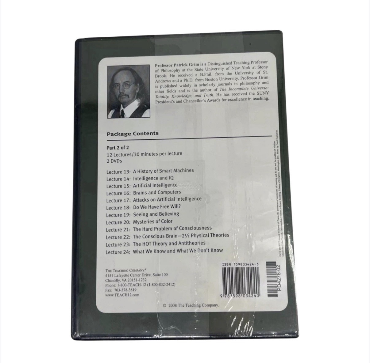The Great Courses Philosophy of Mind DVD + Guidebook Patrick Grim Sealed