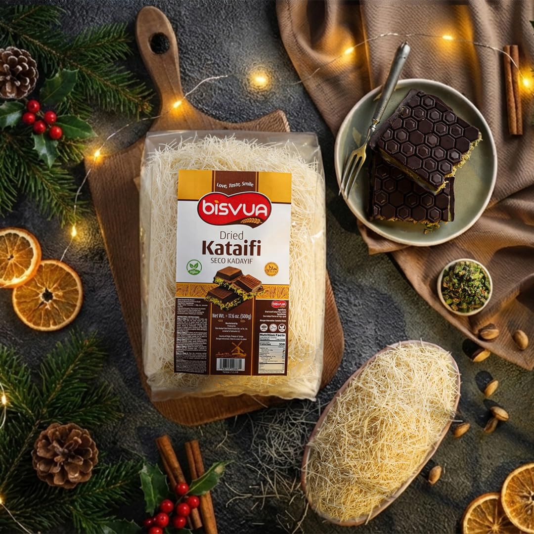 BISVUA Premium Dried Kataifi 500g (17.6 oz) – Perfect for Viral 17.6 Ounce