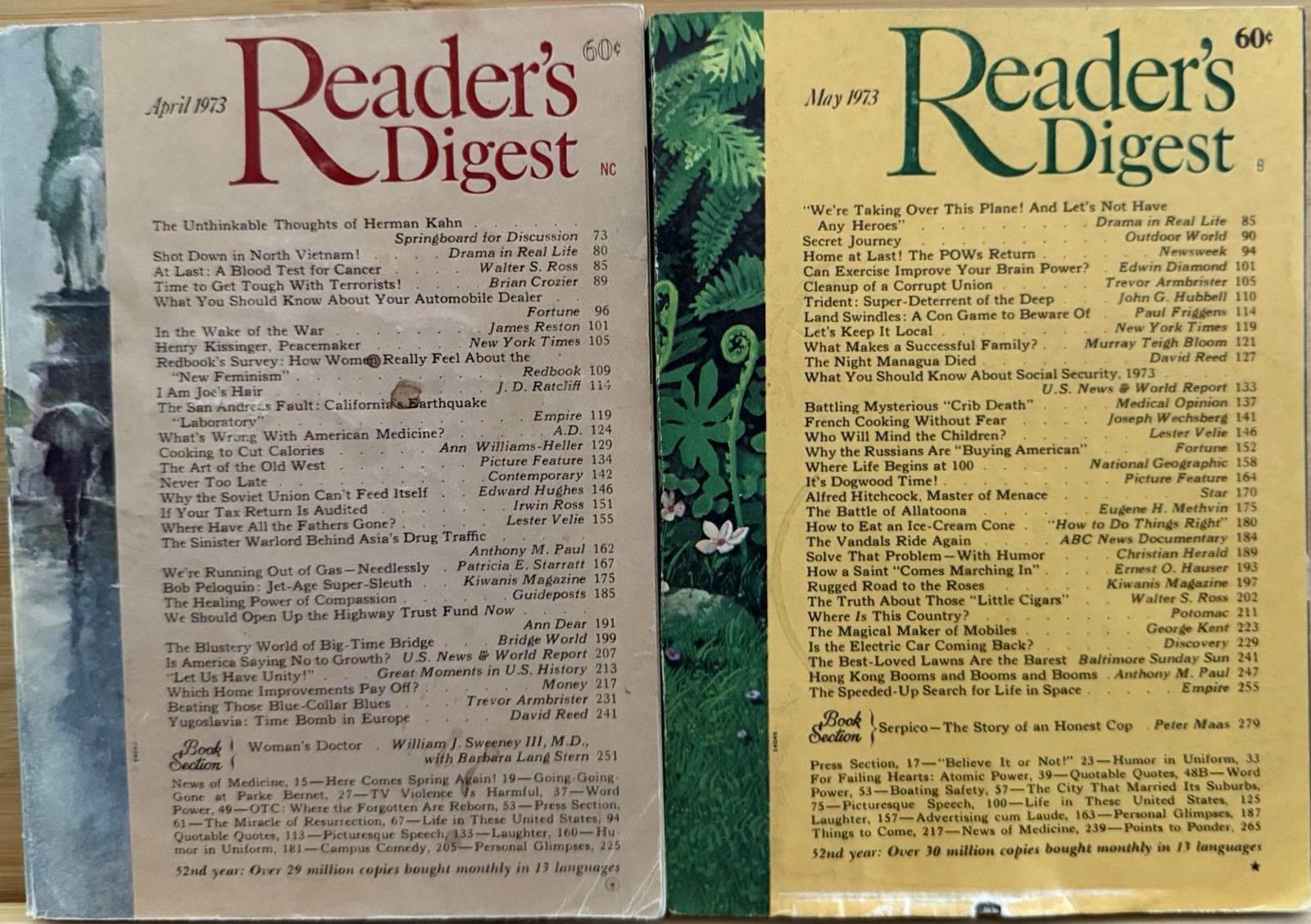 1973 April May READER&rsquo;S DIGEST MAGAZINE Vintage Retro Timeless Short Stories
