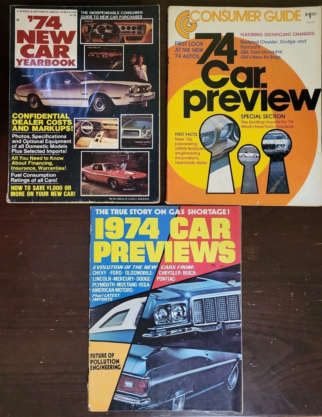 Lot 3 1974 74 New Car Yearbook Preview Ratings Prices Magazines-Buyer&rsquo;s Guides