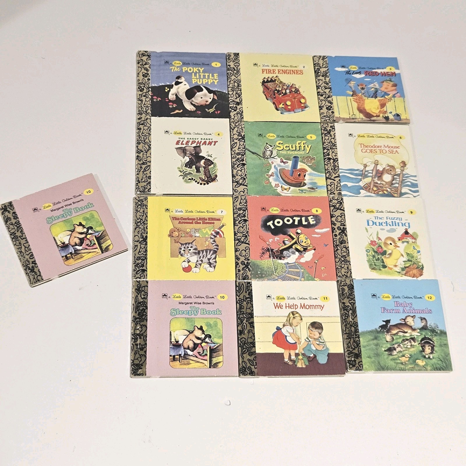 COMPLETE SET Vintage 2.75&Prime; Little Little Golden Books Miniature Mini # 1-12 +1