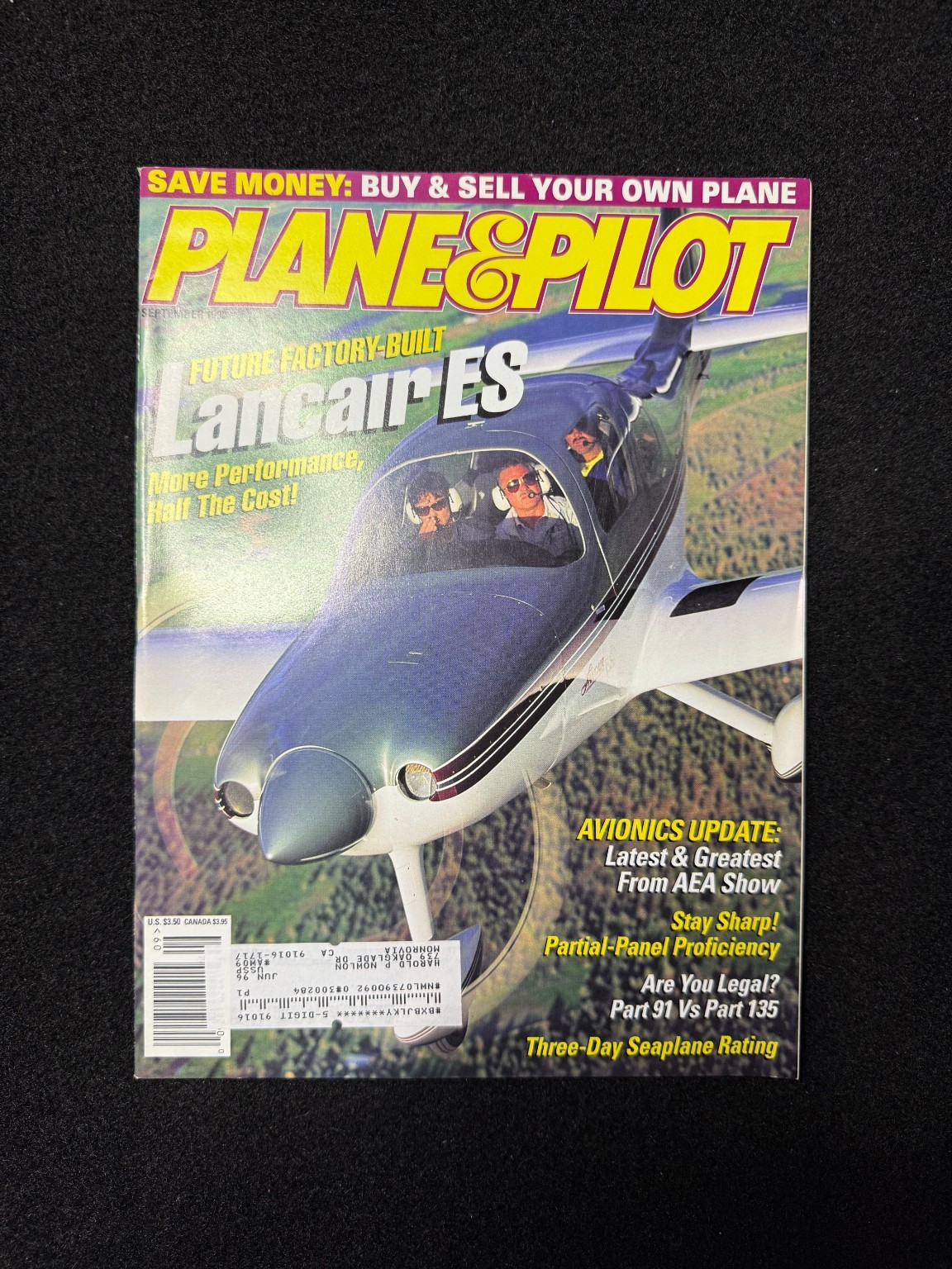 Plane & Pilot Magazine September 1995 Lancair ES Aviation Seaplanes Avionics