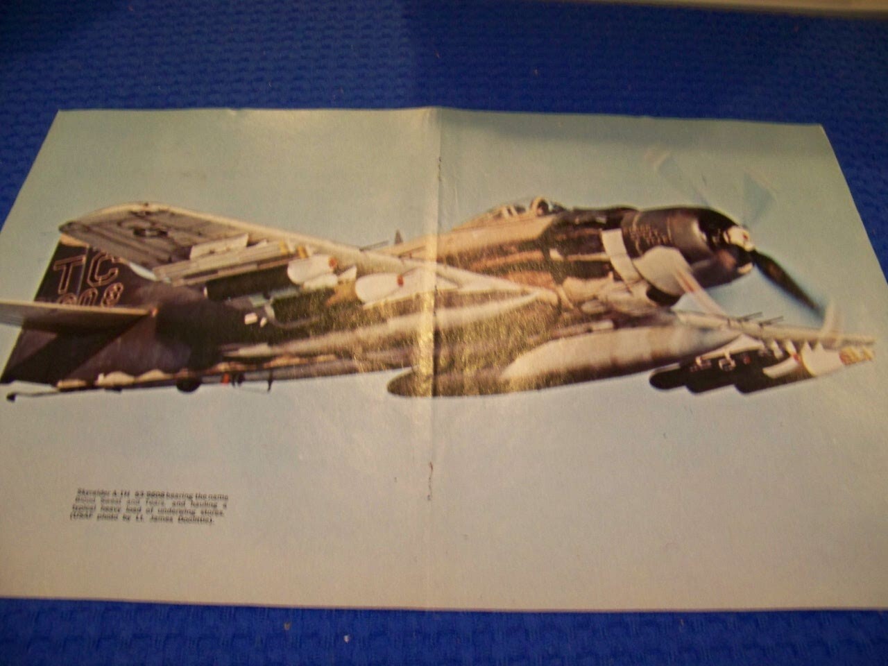 A-1H SKYRAIDER « BLOOD SWEAT & TEARS » 2-PAGE COLOR IN ACTION PHOTO PAGES (#728KK)