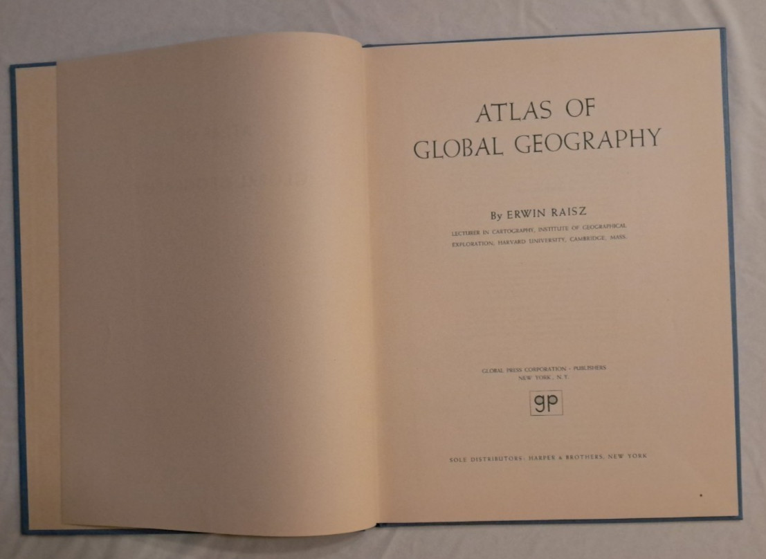 Atlas of Global Geography – Erwin Raisz, 1944 – VERY Rare