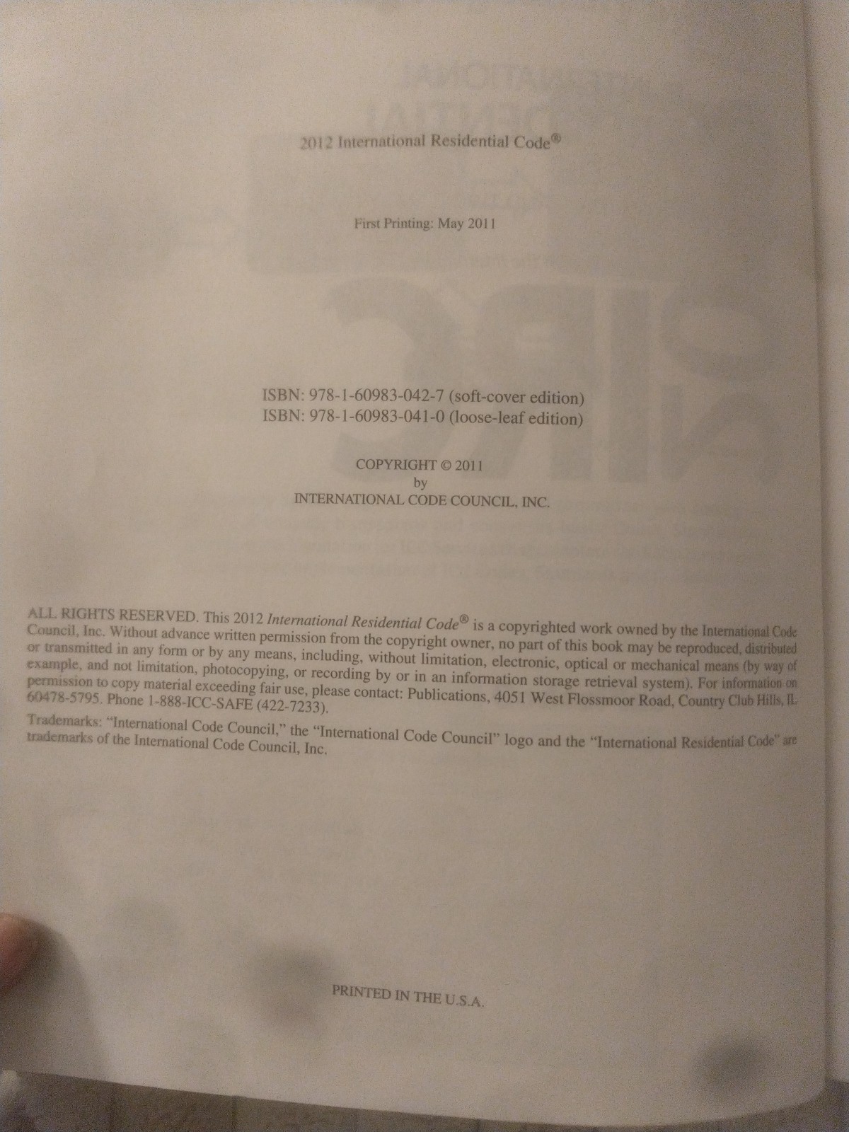 2012 International Residential Code For One And Two Family Dwellings IRC
