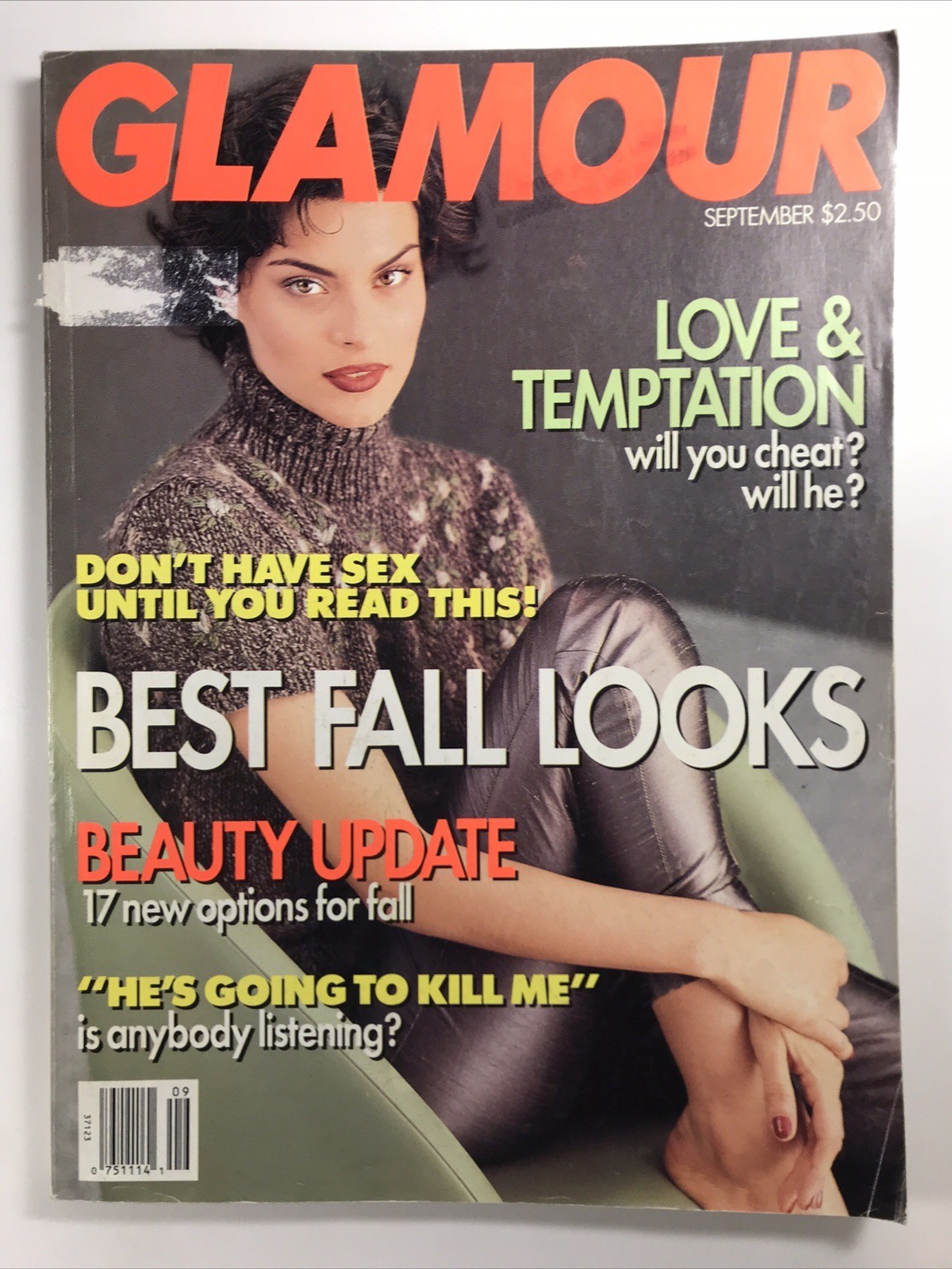 GLAMOUR magazine September 1994-Fashion makeup hair Fall Looks, Magali Amadei