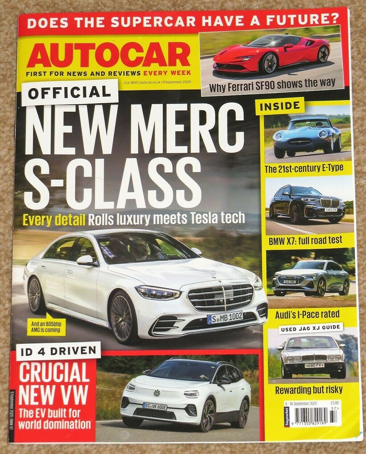 Autocar 9 Sept 2020 – FUTURE of the SUPERCAR – JAGUAR XJ40 – TOP 50 LAP TIMES