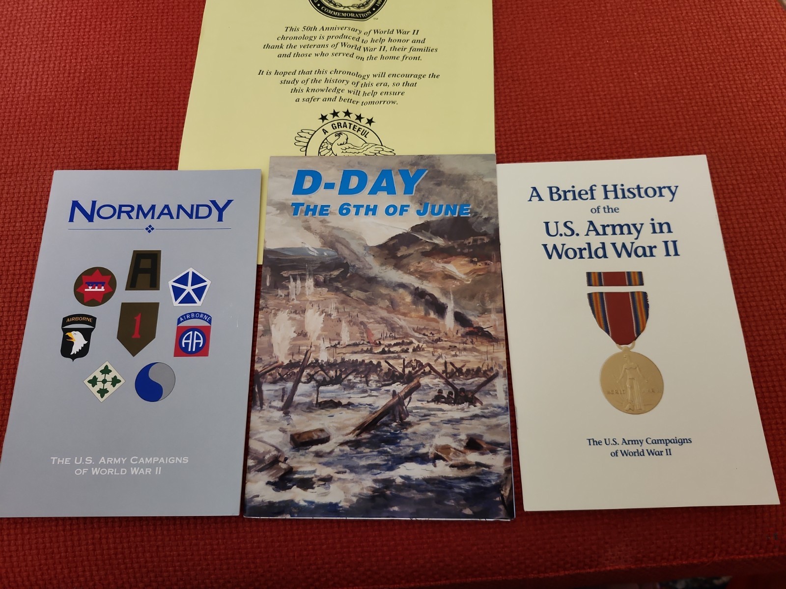 Lot of 3 WWII 50th Anniversary Commemorative Books – U.S. Army Campaigns