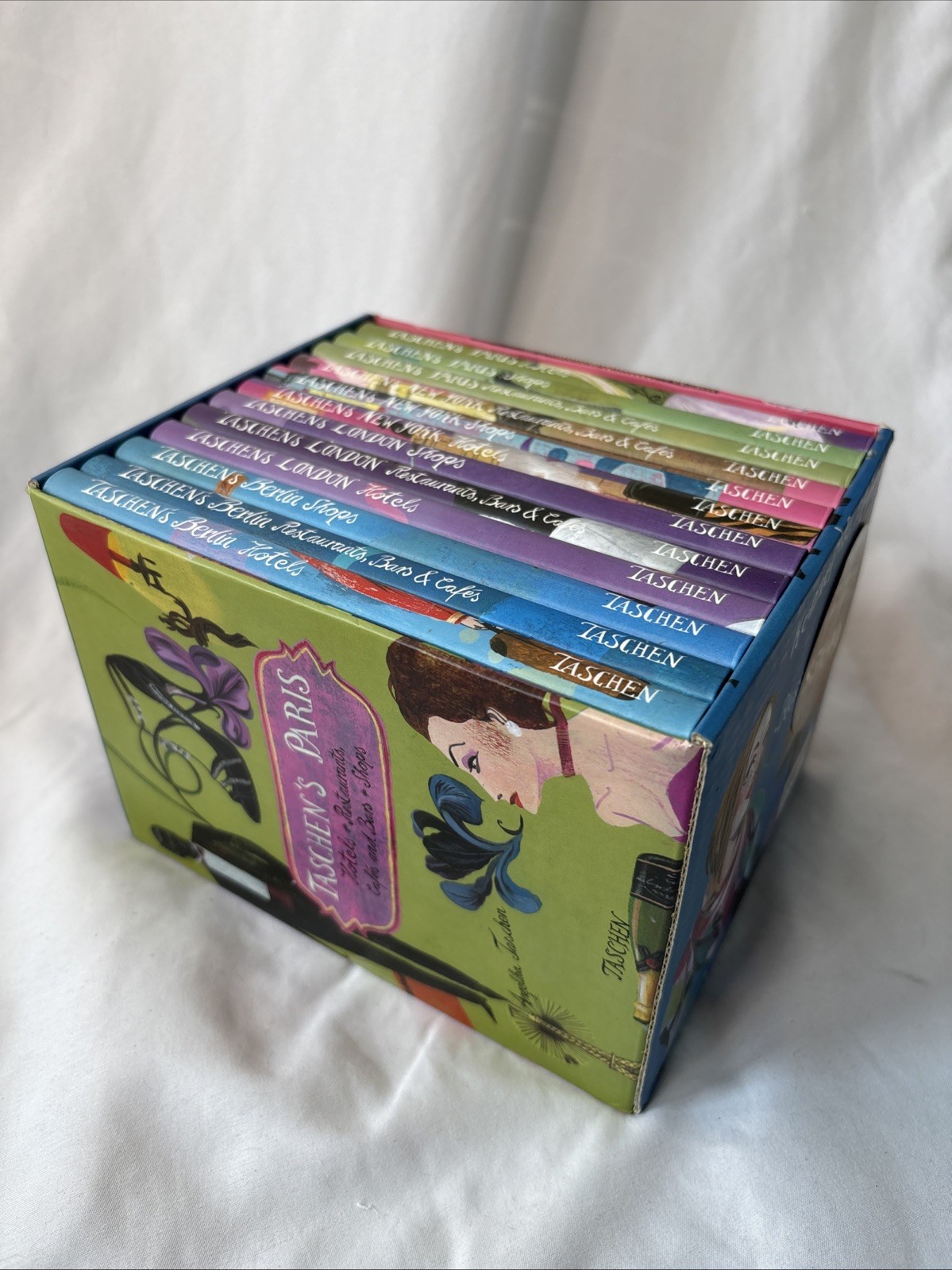 Taschen’s 12 Book Box Set Paris London Berlin N.Y Shops Restaurants Hotels Bars