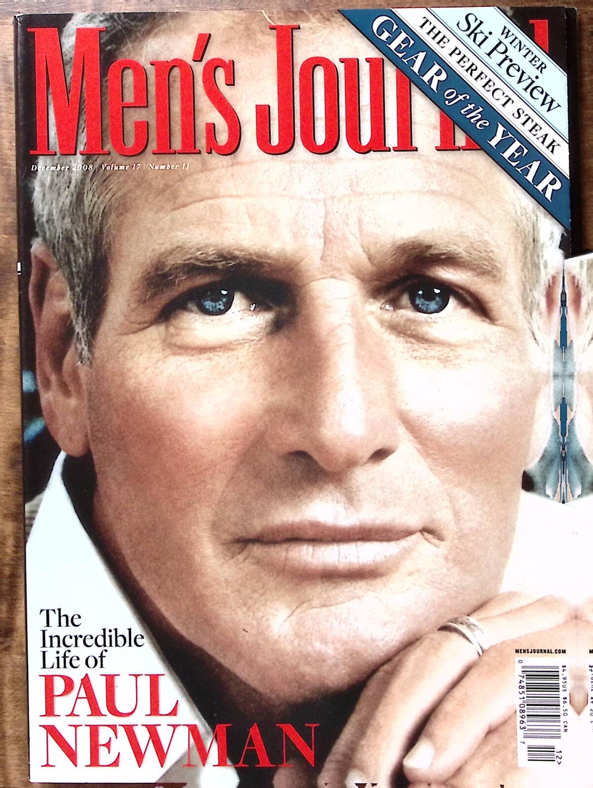 MEN&rsquo;S JOURNAL THE INCREDIBLE LIFE OF PAUL NEWMAN DEC 2008 SKI PREVIEW Z3089