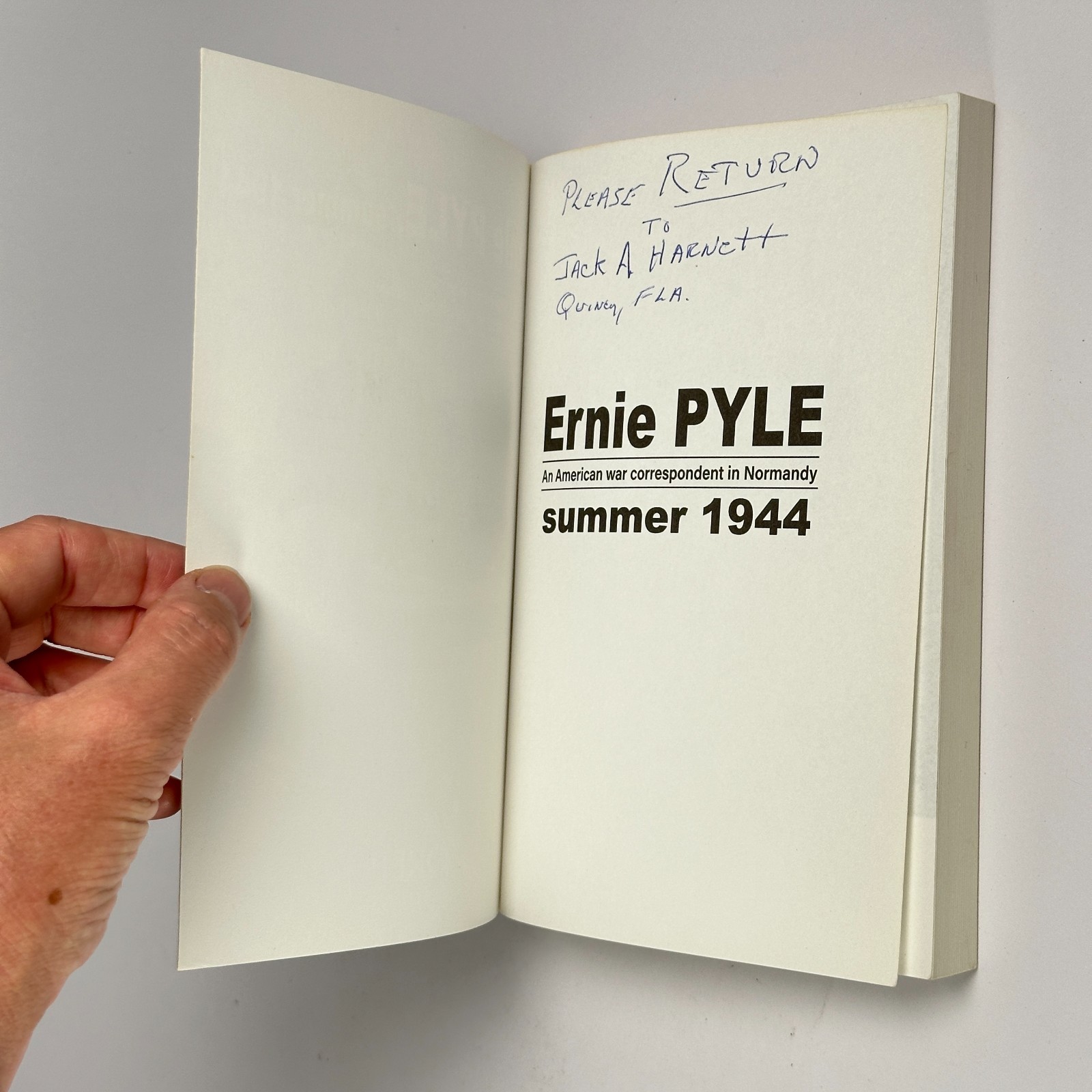 WWII Normandy War Correspondent « Ernie Pyle, Summer 1944 » (2022, Paperback)