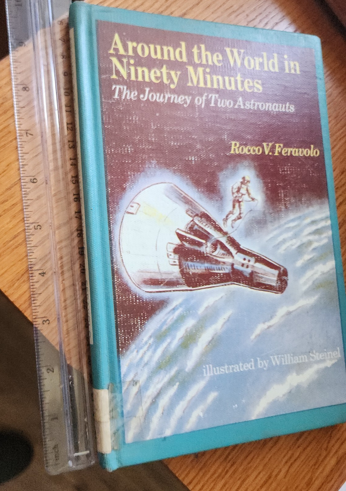 Ex-Library 1968 Around the World in 90 Minutes Illustrated Space Rocket Child
