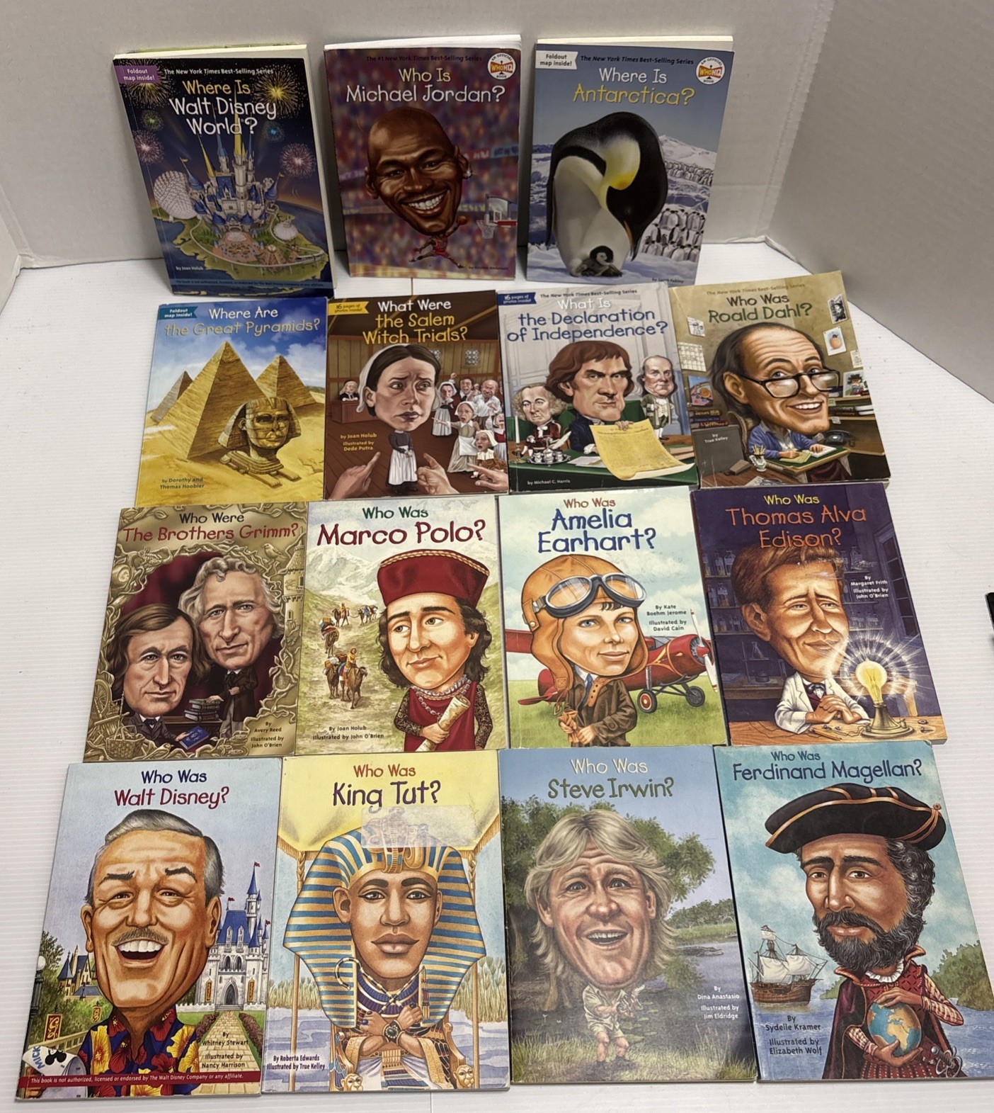 Who Was What Is Where Is Book Lot of 15 Michael Jordan Walt Disney Salem Witch