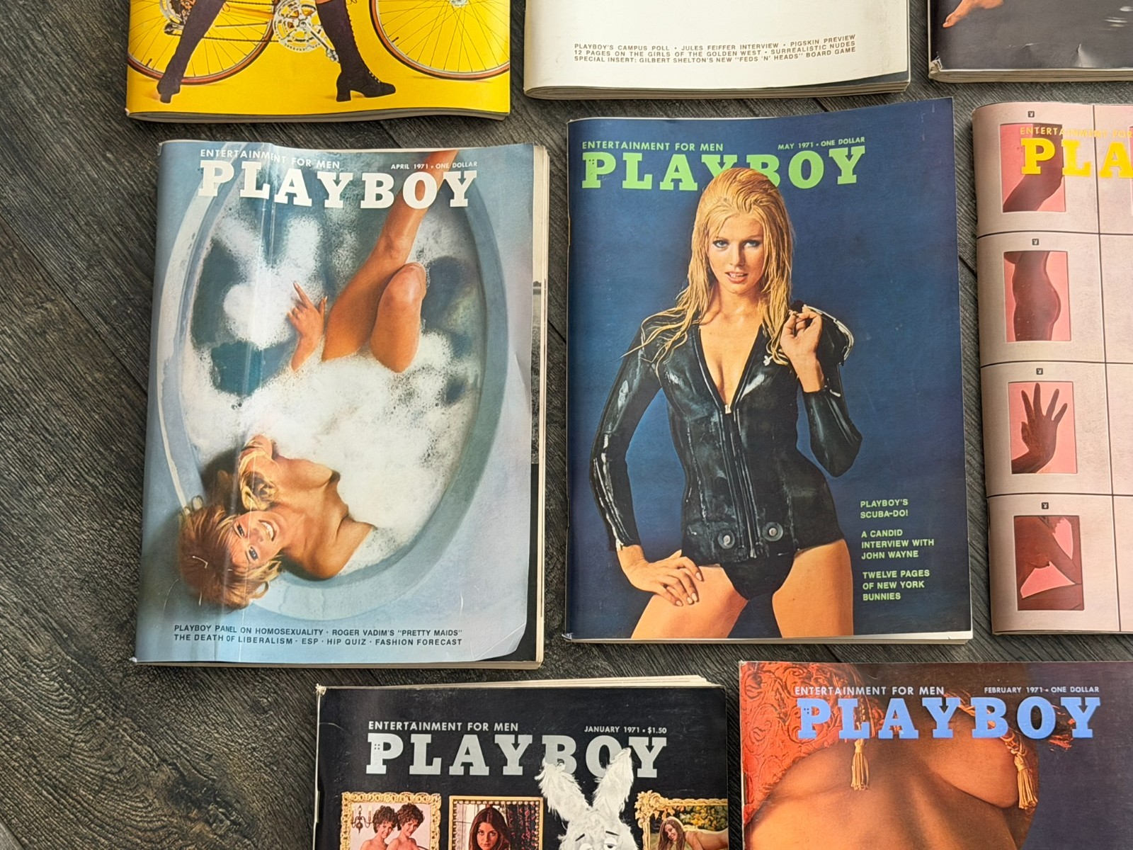 PLAYBOY MAGAZINE 1971 11pc Lot Hot Girl Sexy Babe Blonde Brunette Lingerie