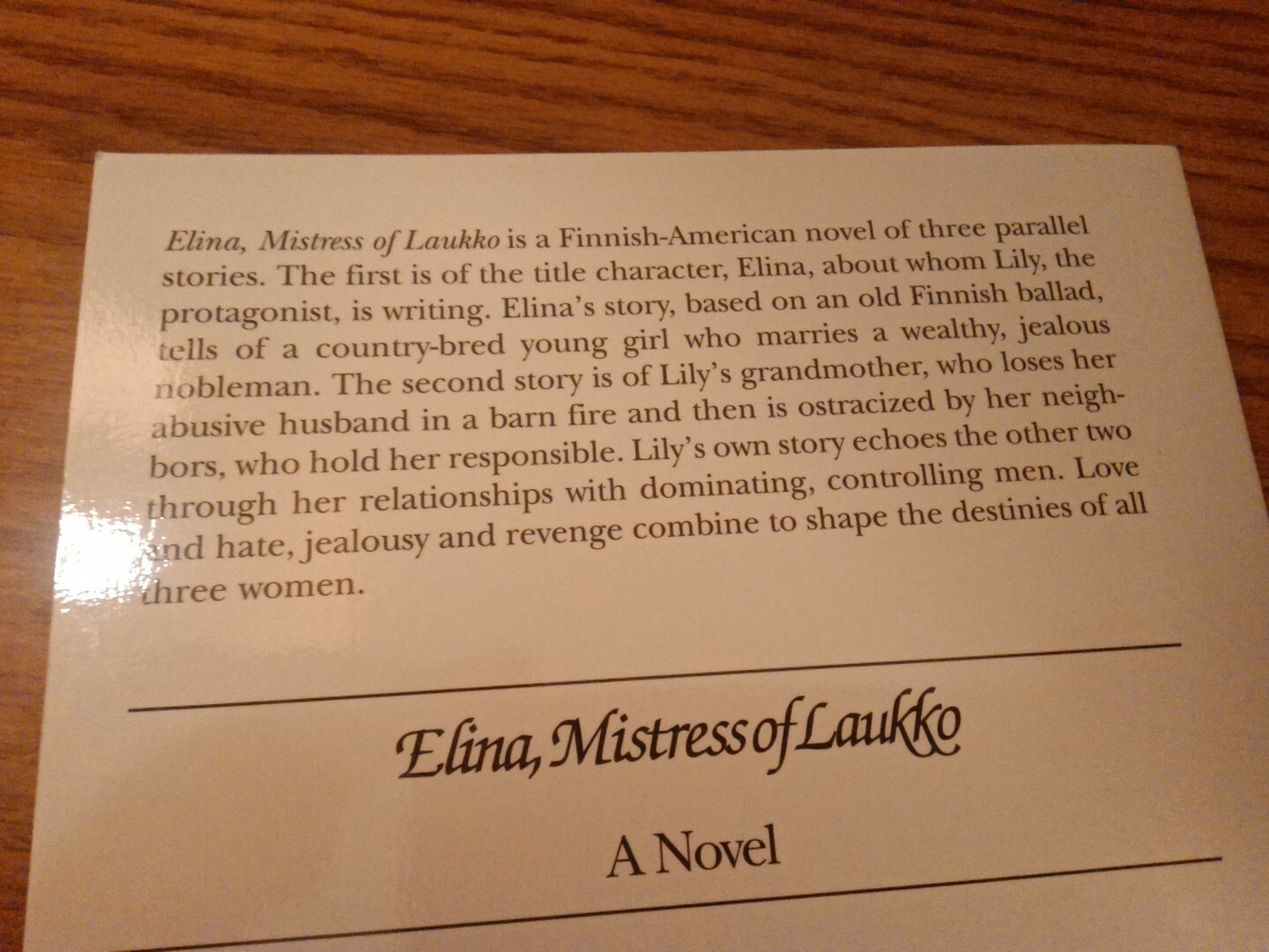 Elina,Mistress Of Laukko By Mary Caraker-1997 North Star Press Of St. Cloud(New)
