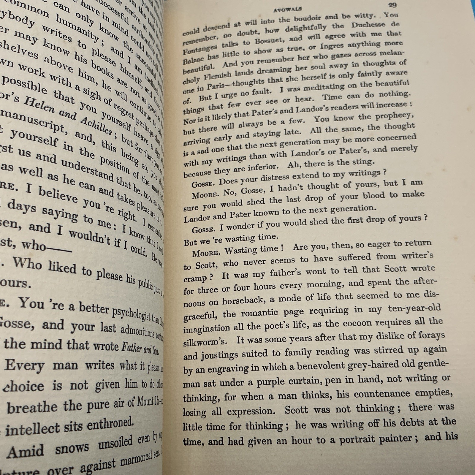 The Works Of George Moore. Avowals. Ebury Heinemann Edition 1936