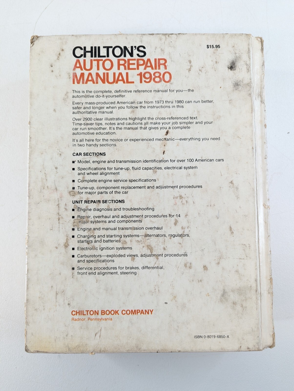 Chilton’s American Cars 1973-1980 Auto Repair Manual Hardcover 1980