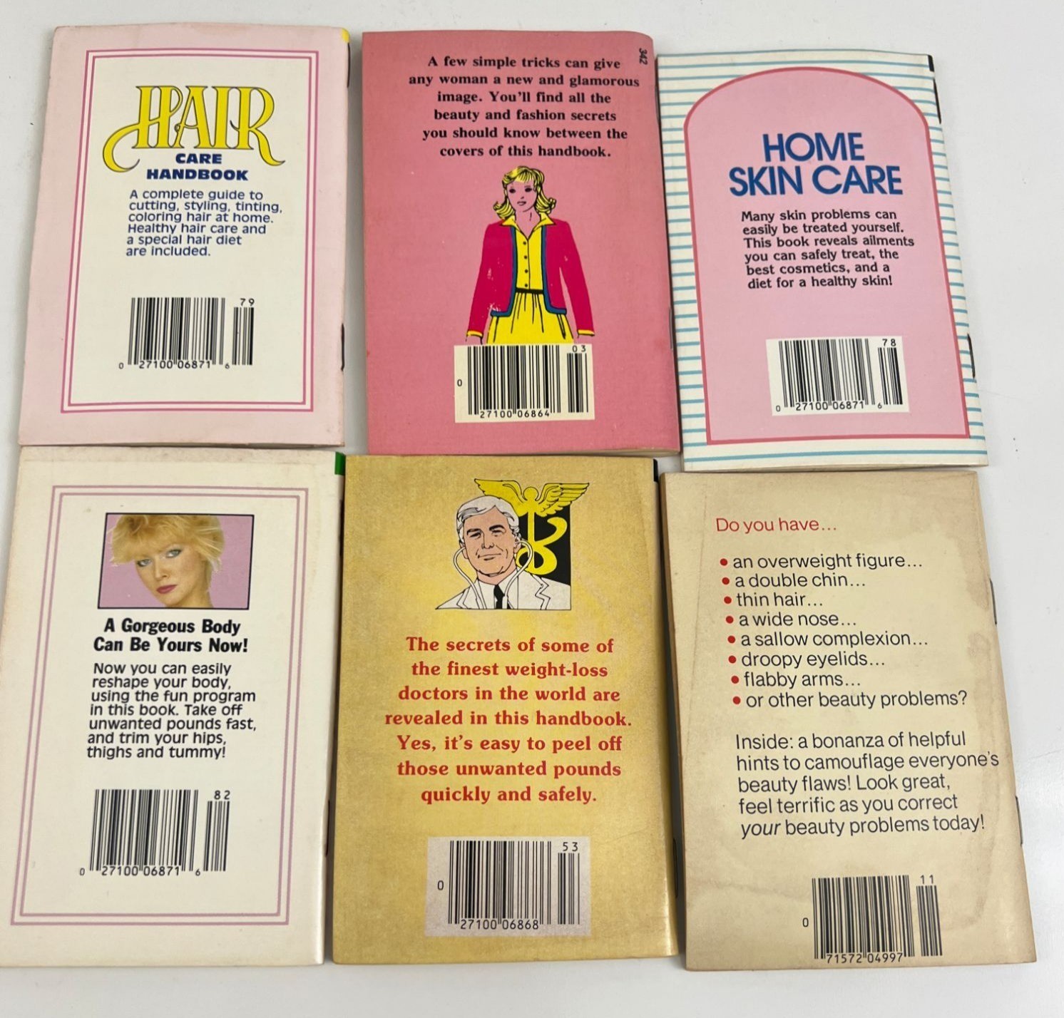 Vintage 1980s Beauty & Self-Care Paperback Book Bundle Globe Mini Mag