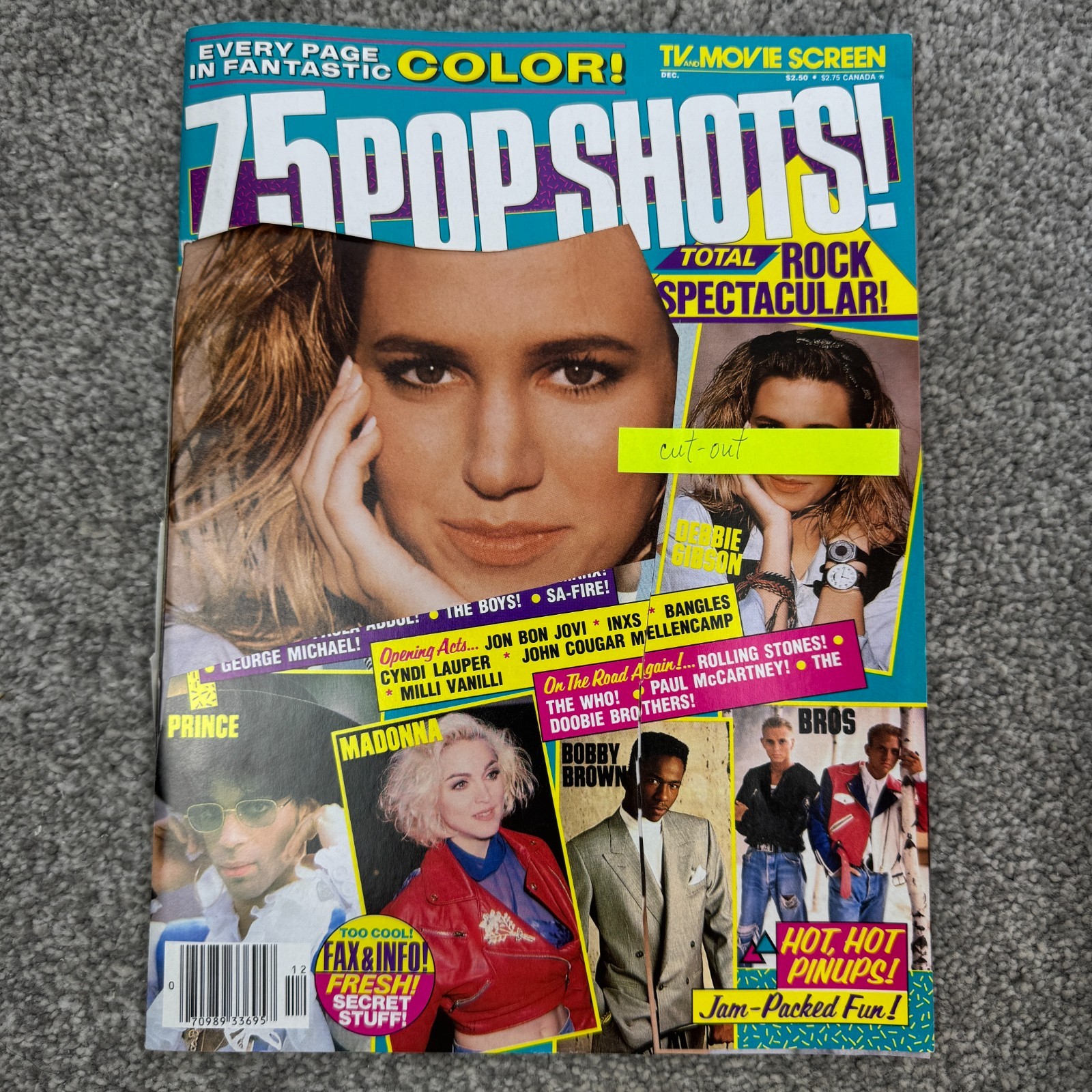 TV and Movie Screen 75 Pop Shots Magazine December 1989 Vol 36 No 6 NKOTB Prince