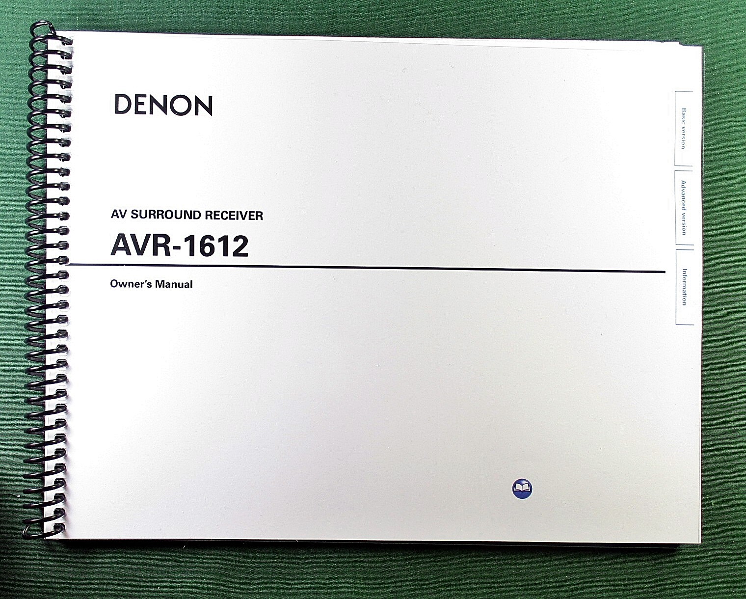 Denon AVR-1612 Instruction Manual: Full Color 102 Pages & Protective Covers!