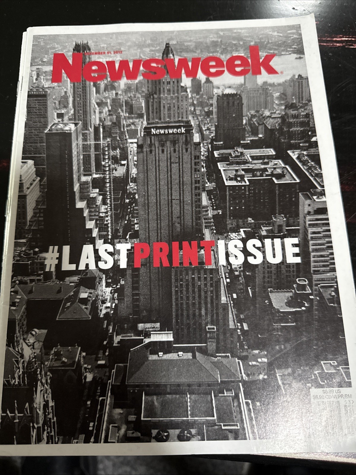 Newsweek December 31 2012 Magazine Last Print Issue Ever