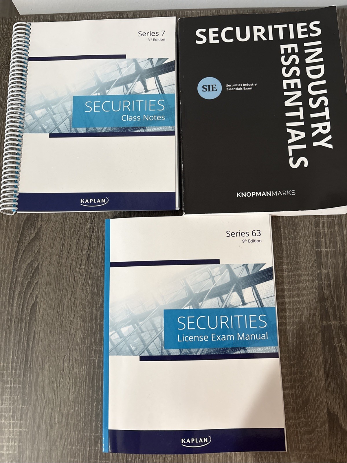 FULL Series Exam Prep Material. Series 7, SIE, Series 63. All 3 Textbooks/Slides