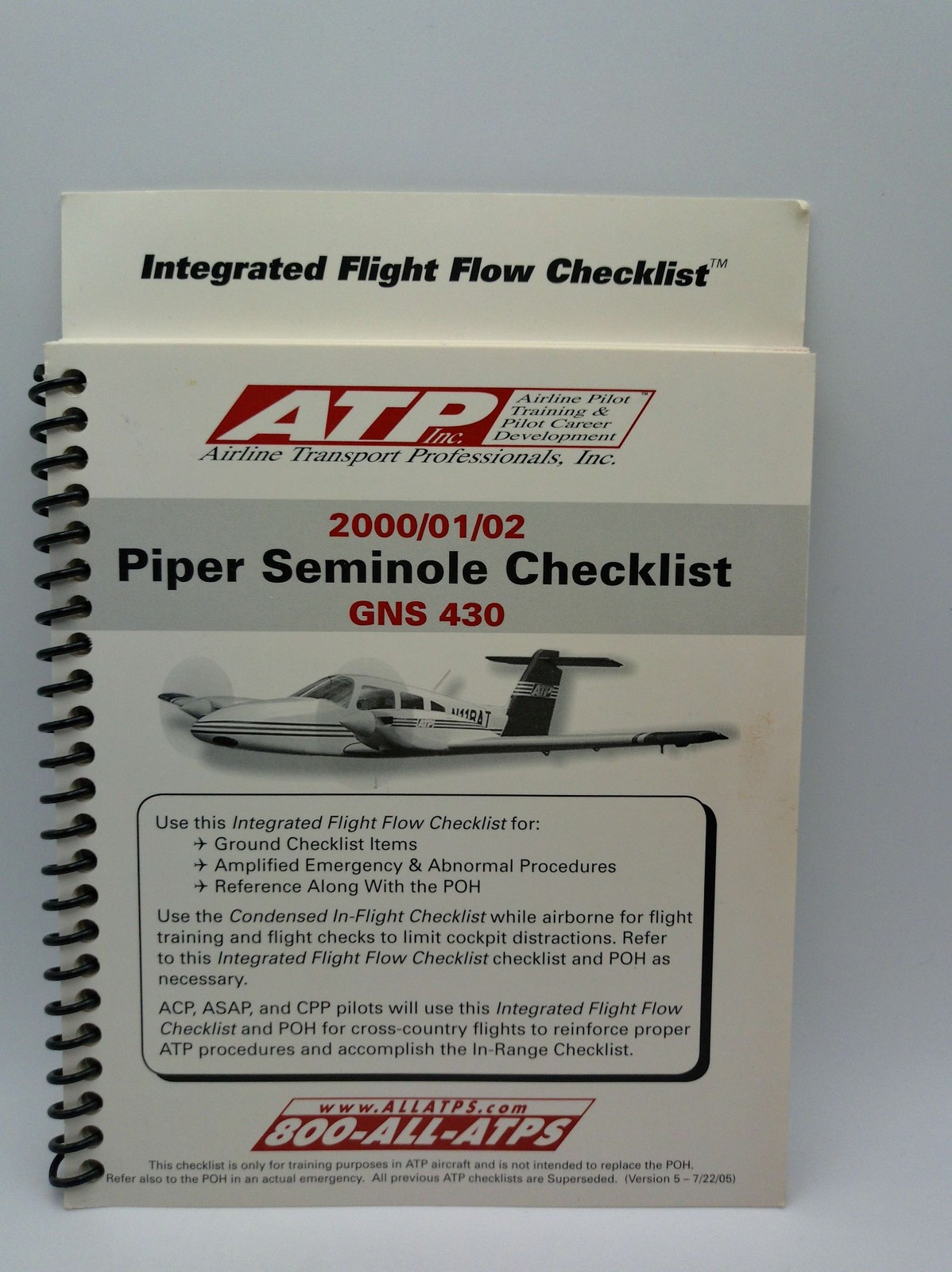 ATP Piper Seminole Checklist GNS 430 Integrated Flight Flow Checklist 2000 Pilot