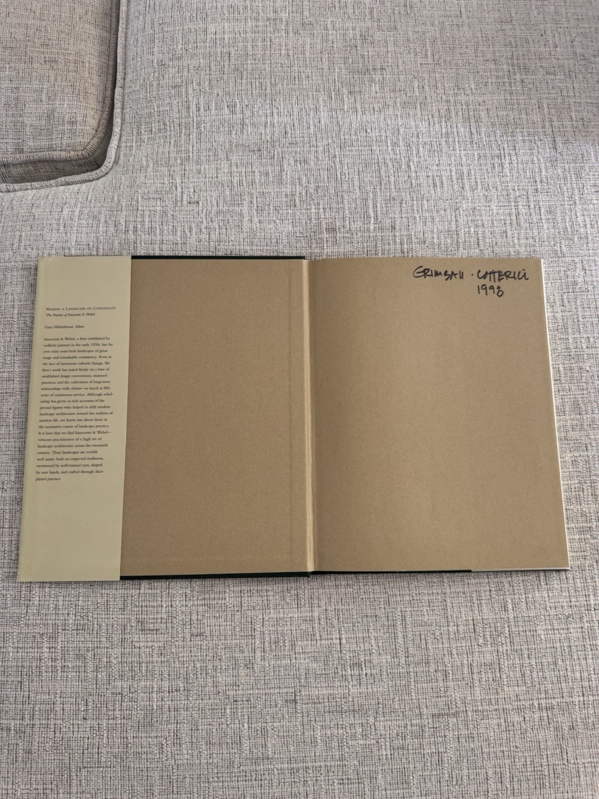 Making a Landscape of Continuity Innocenti & Webel HC 1997 Architecture Art