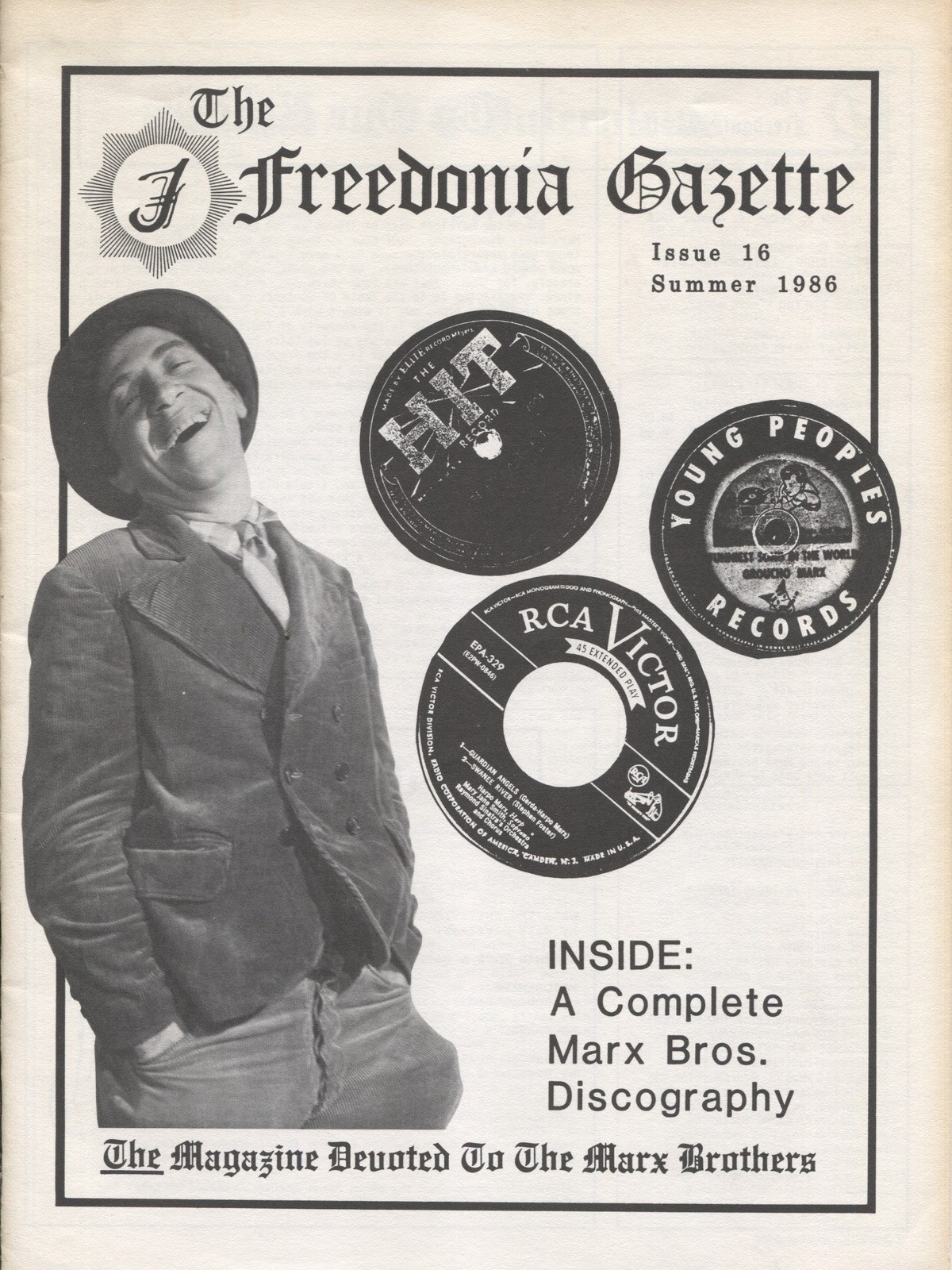 Marx Brother Fan Magazine – The Freedonia Gazette – Volume 1, #16. Summer 1986