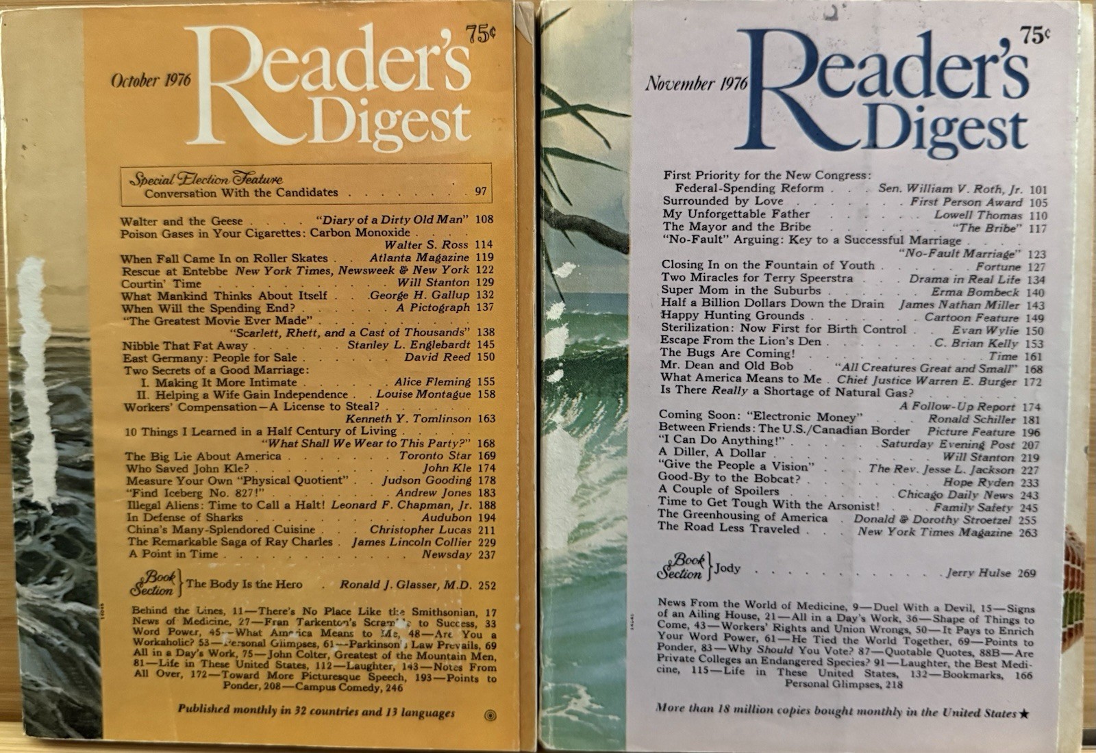 1976 October November (2) READER&rsquo;S DIGEST MAGAZINE Vintage Retro Timeless Shorts
