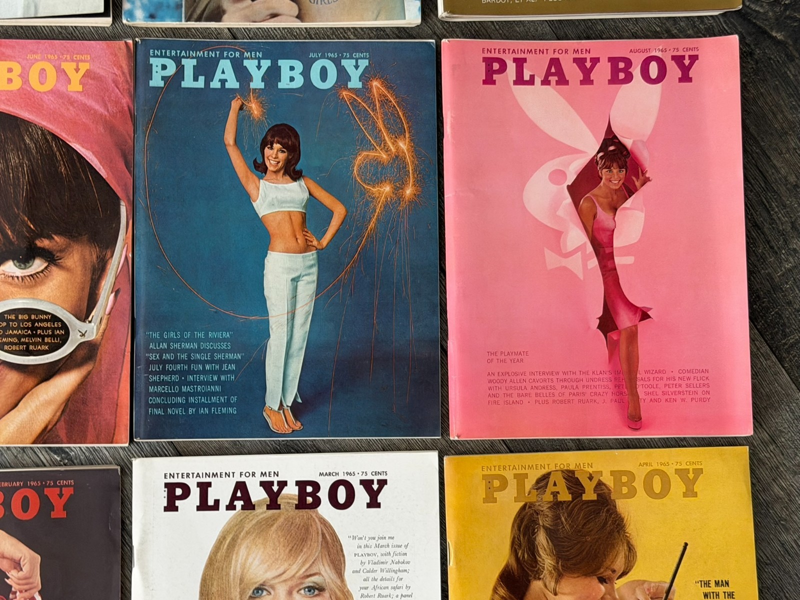 PLAYBOY MAGAZINE 1965 12pc Lot Set Hot Girl Sexy Babe Blonde Brunette Lingerie