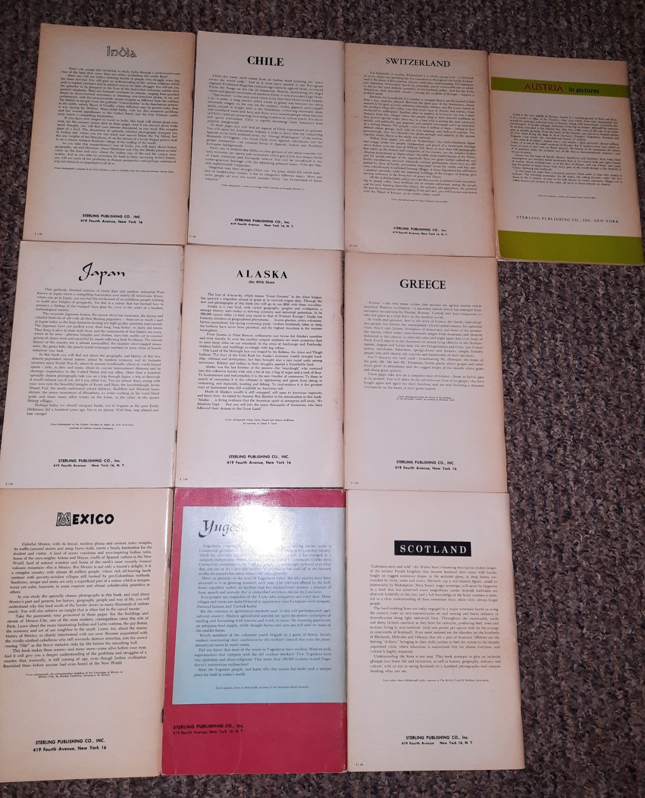 Visual Geography Series Book Lot Third Printing 1963 Sterling Publishing Co VTG
