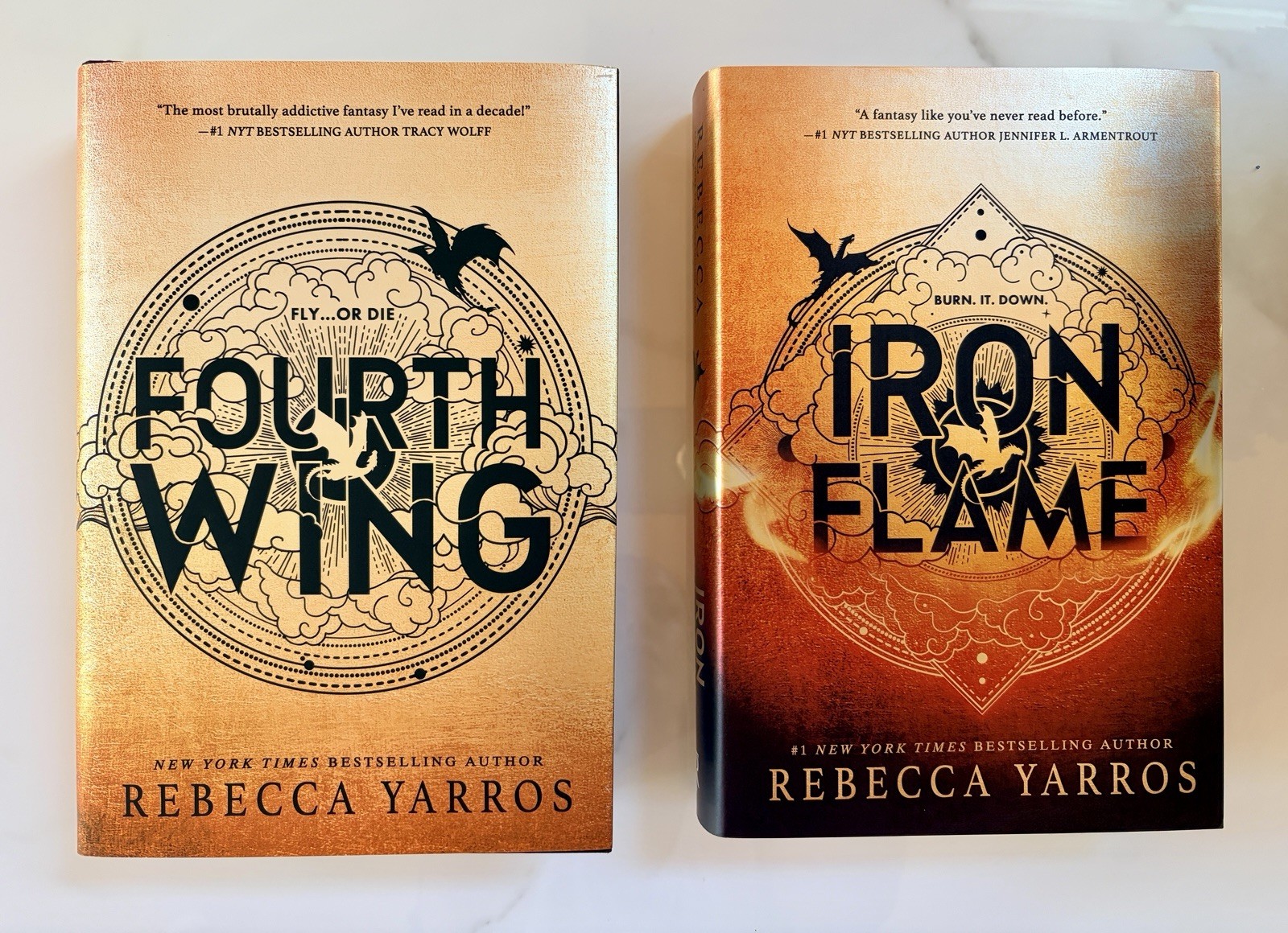 Empyrean Serise, Fourth Wing and Iron Flame. Set of 2 Books by Rebecca Yarros