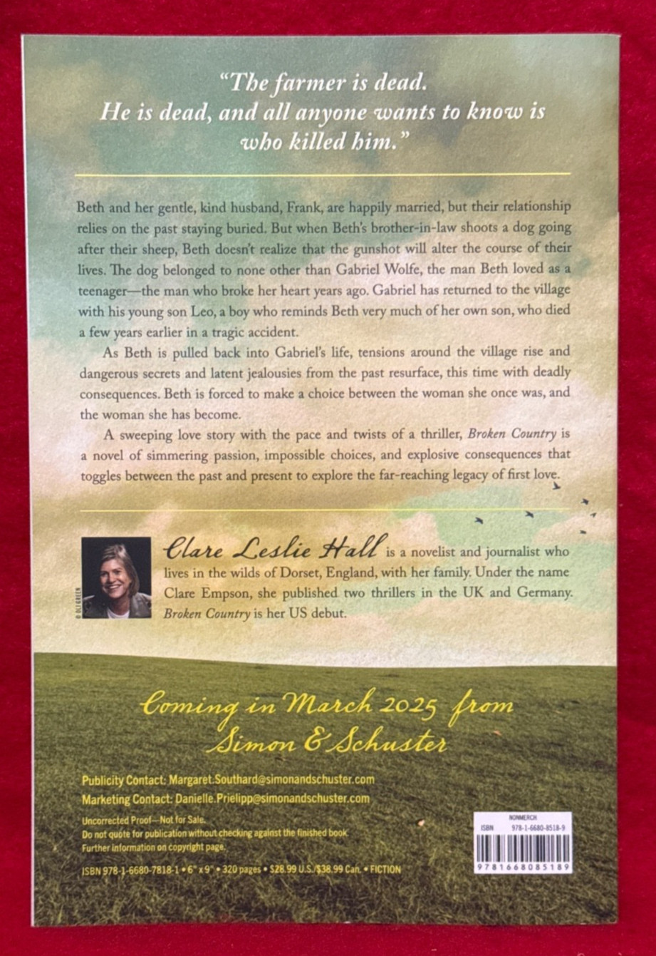 Broken Country Clare Leslie Hall ARC Advance Reader Copy Uncorrected Proof 2025