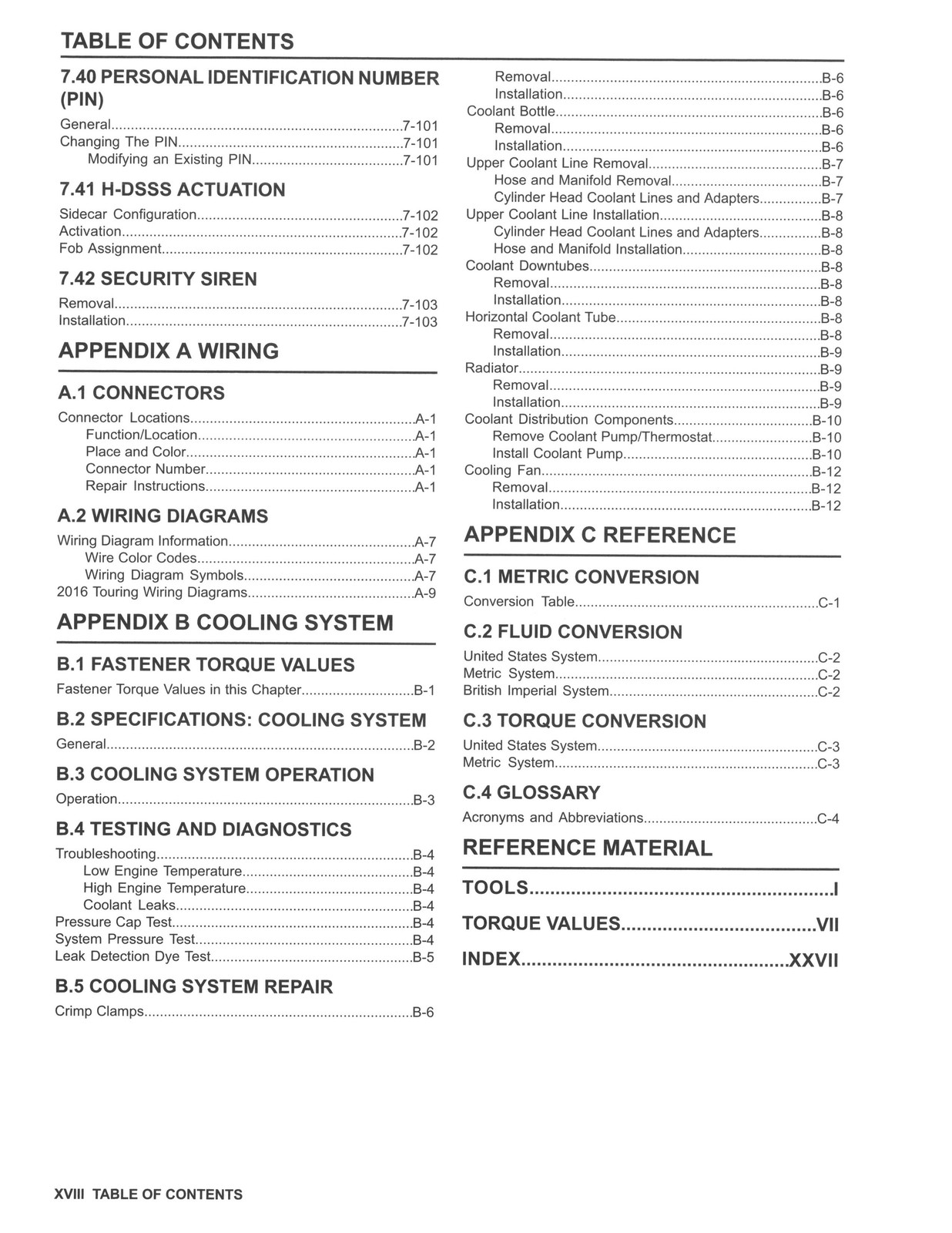 HARLEY-DAVIDSON 2016-2018 Touring Service Manual – BOUND – COVERS – XL FOLDOUTS