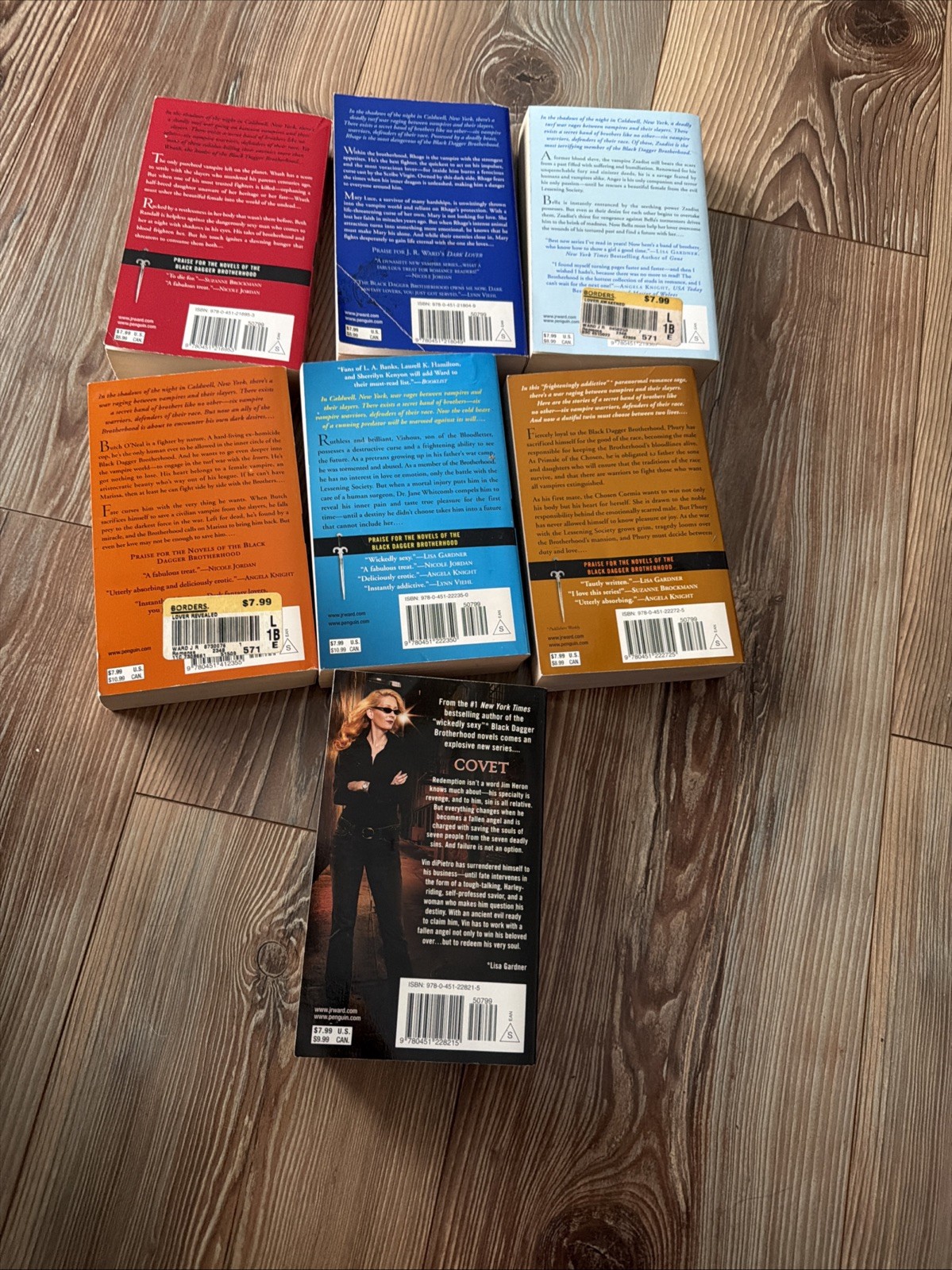 J.R. Ward Black Dagger Brotherhood 1-6 + Covet From Fallen Angels Lot Paperback