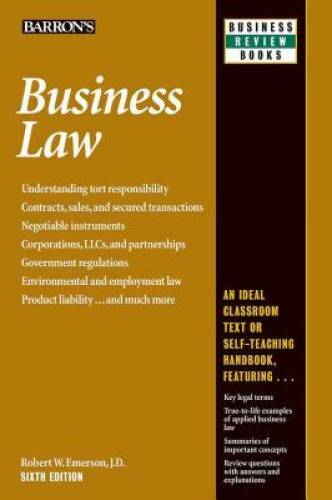 Business Law (Barron&rsquo;s Business Review) – Paperback – GOOD