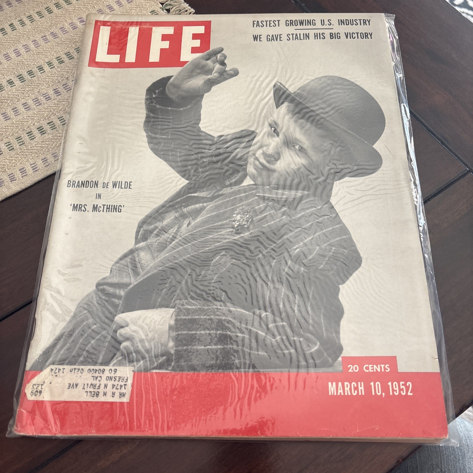 LIFE Magazine March 10, 1952 Brandon de Wilde in Mrs. McThing
