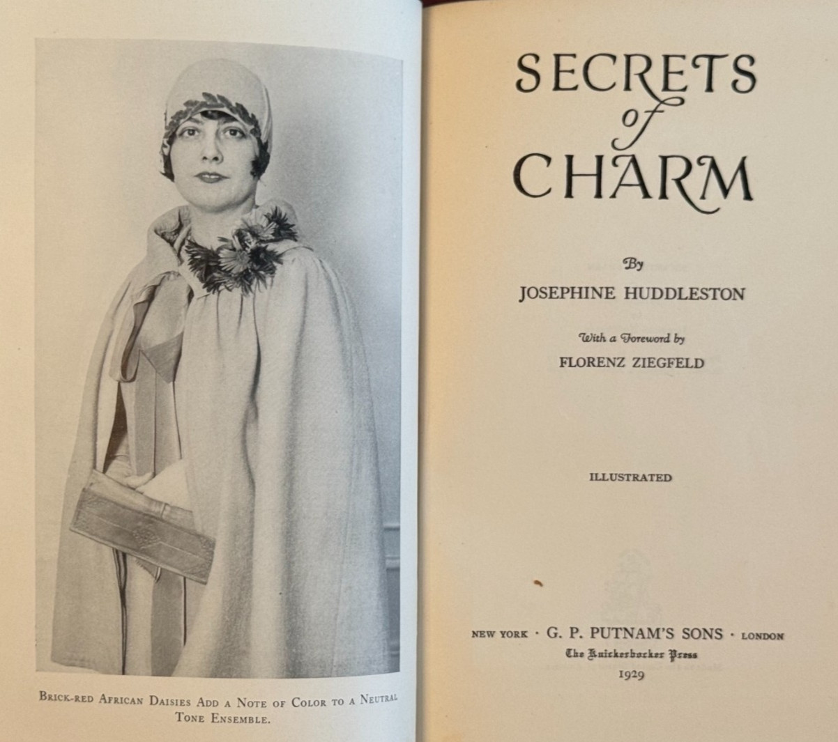 SECRETS OF CHARM vtg ZIEGFELD Josephine Huddleston ills HC book 1929 1920s