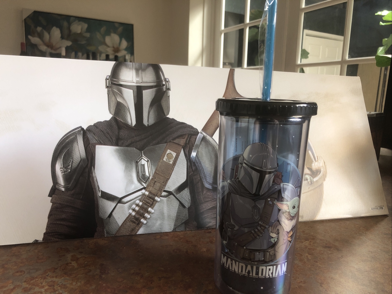 The Mandalorian Star Wars Pint Glass Cup Travel Tumbler Drinkware Grogu 20oz
