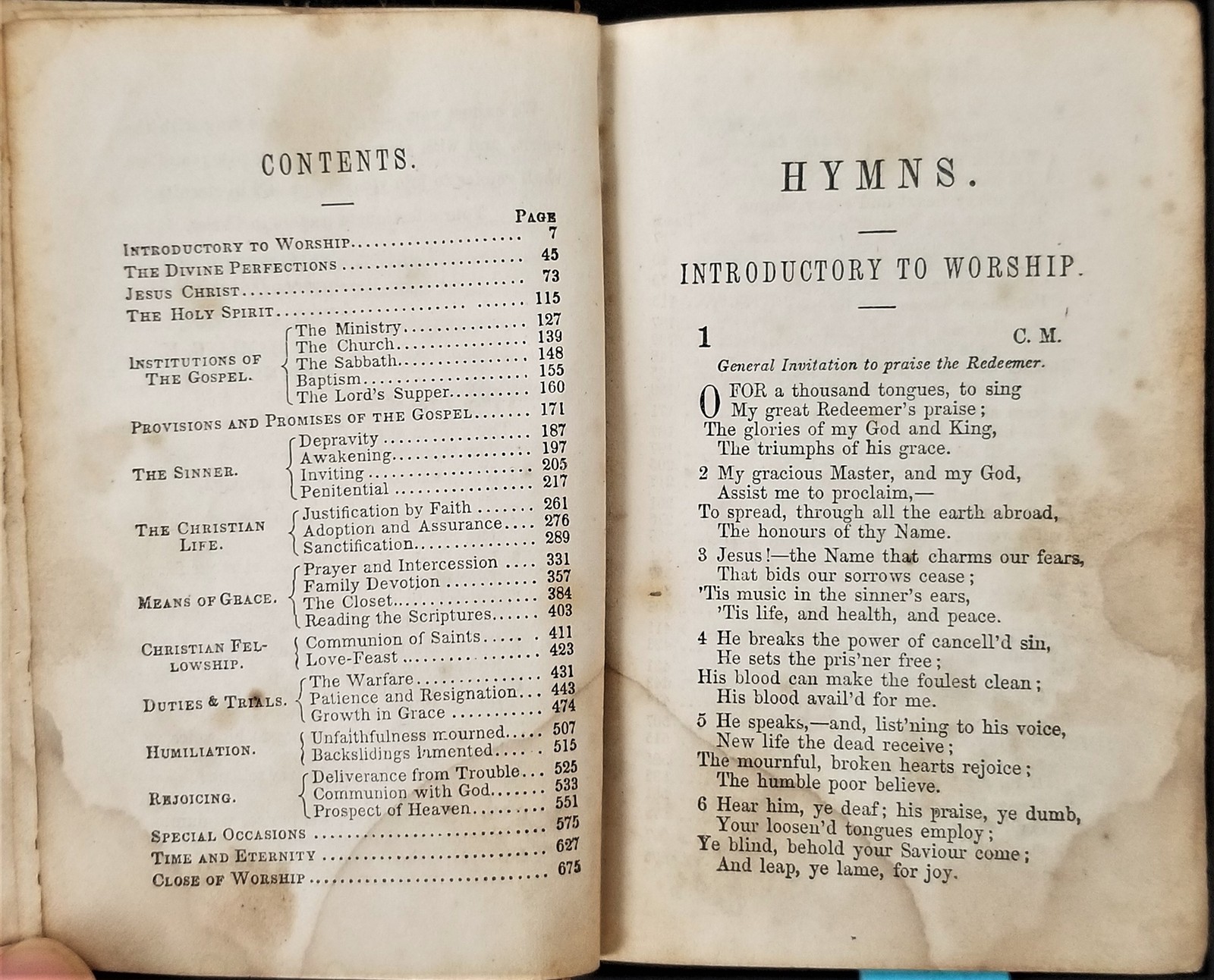 1856 antique LEATHER METHODIST HYMNS bible 736 pages bible christian prayer