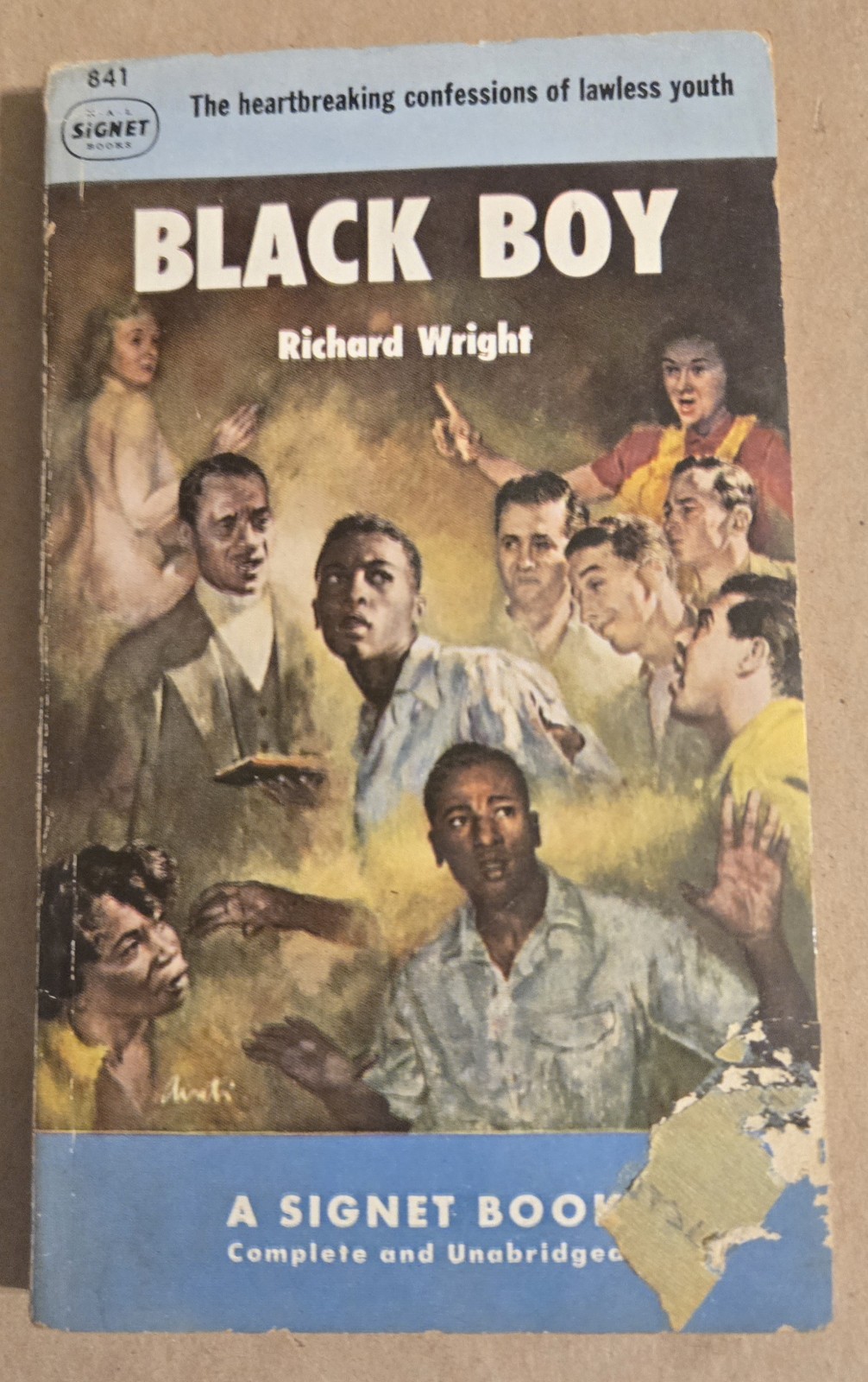 BLACK BOY by Richard Wright 1951 Signet 841 Vtg Paperback AS IS