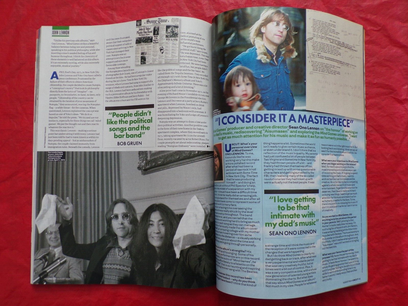 JOHN LENNON YOKO ONO UNCUT COLLECTOR&rsquo;S COVER AUGUST 2024 MAGAZINE UNITED KINGDOM