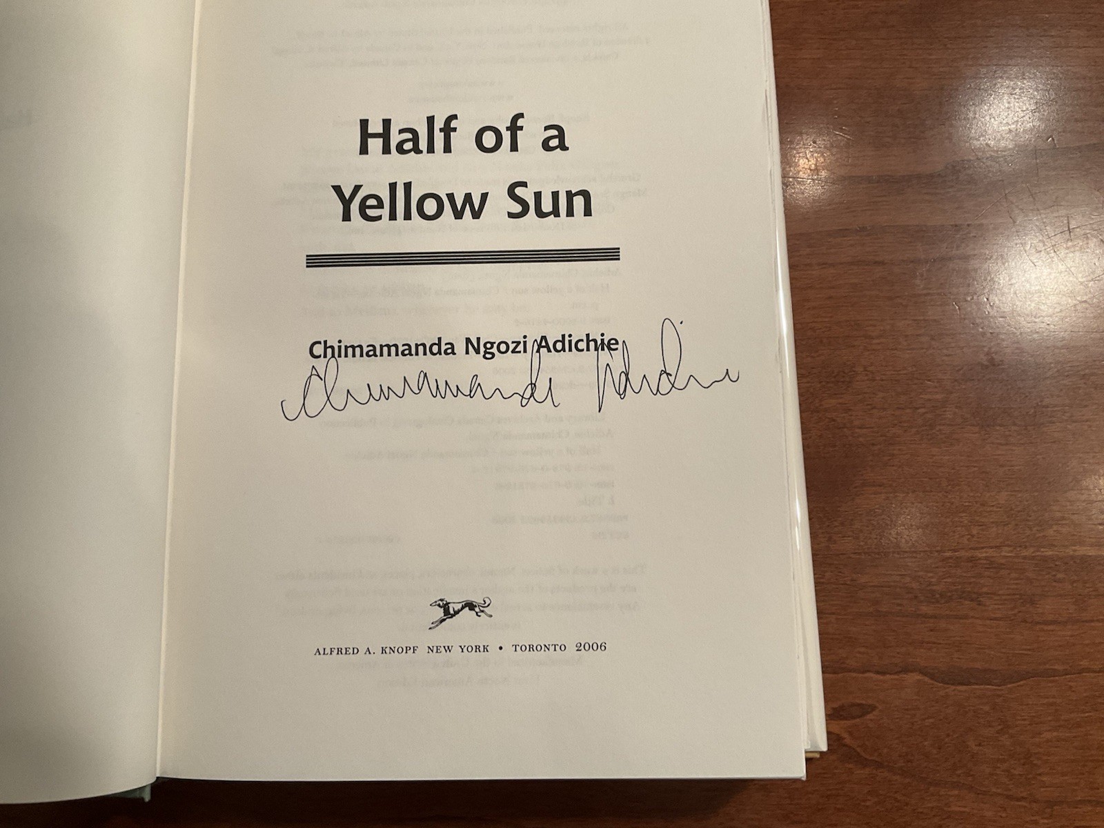 Chimamanda Ngozi Adichie Half of a Yellow Sun Signed First Edition Hardcover Du…