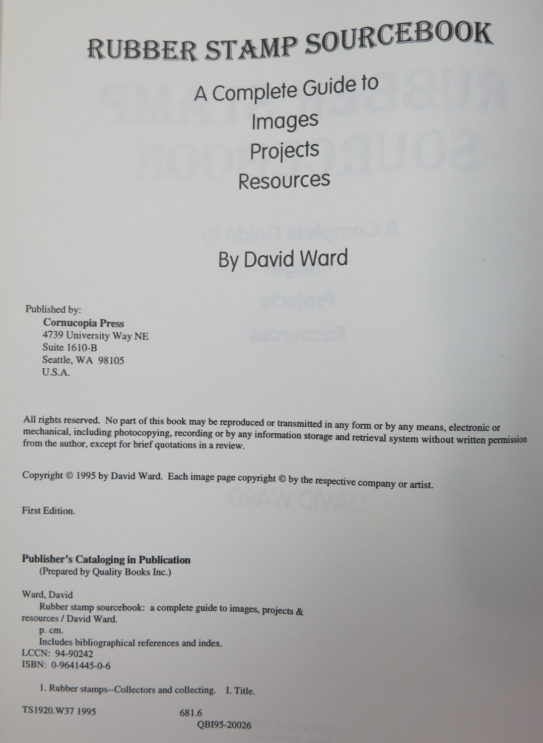 1995 Rubber Stamp Sourcebook: Complete Guide to Images Projects Resources, 334pg