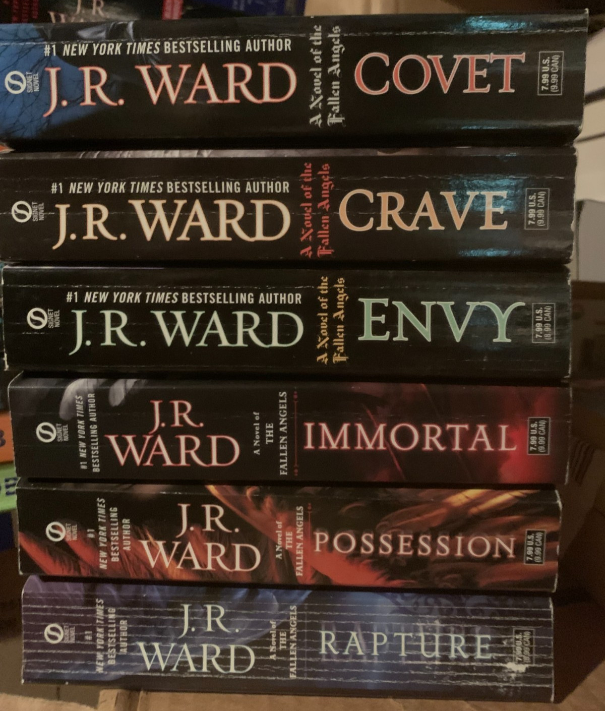 FALLEN ANGELS SERIES 1-6 Set WARD Covet Crave Envy Rapture/Immortal/Rapture lot