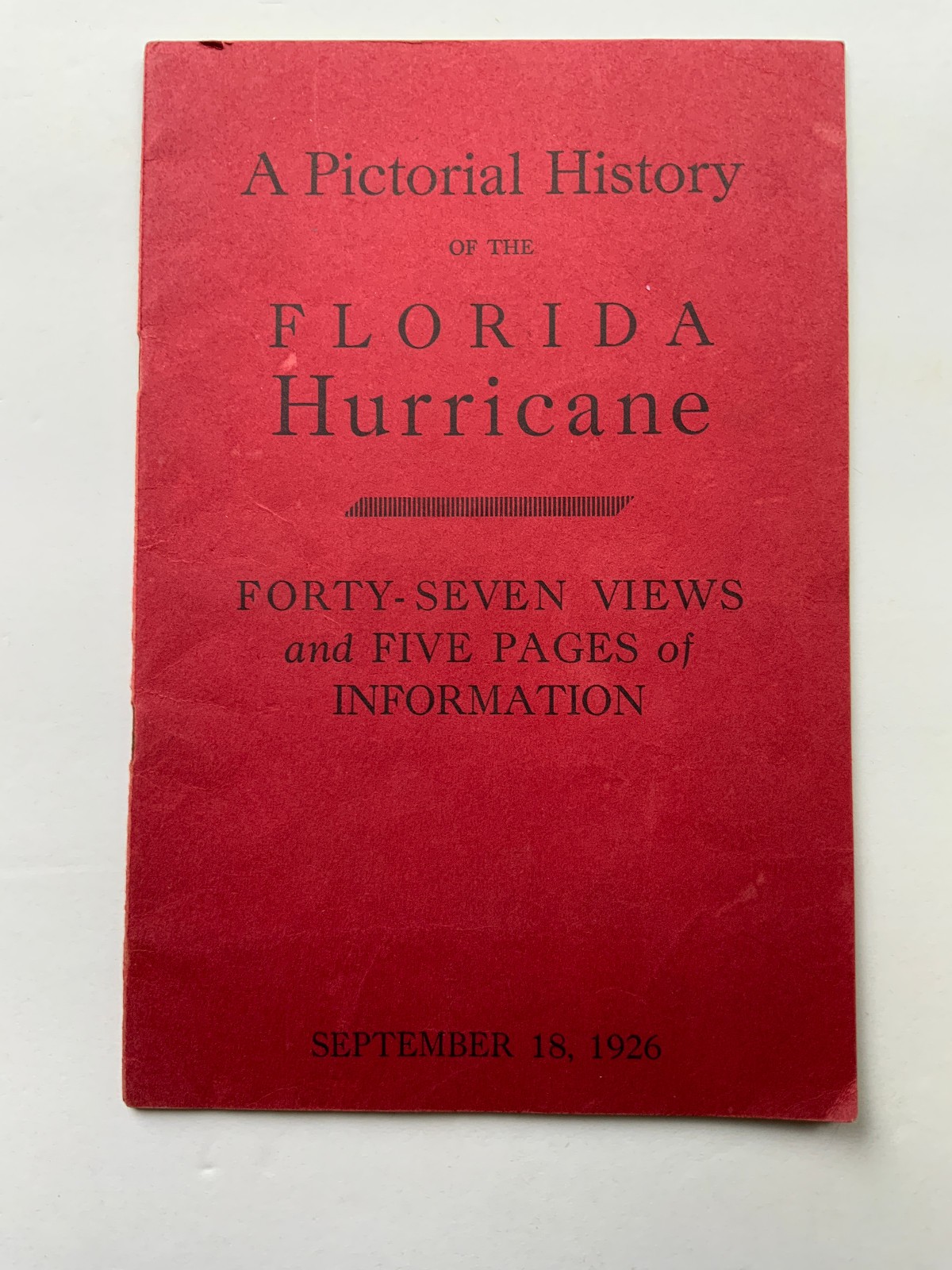 Vtg 1926 A Pictorial History of the Florida Hurricane Miami Booklet Ephemera VG