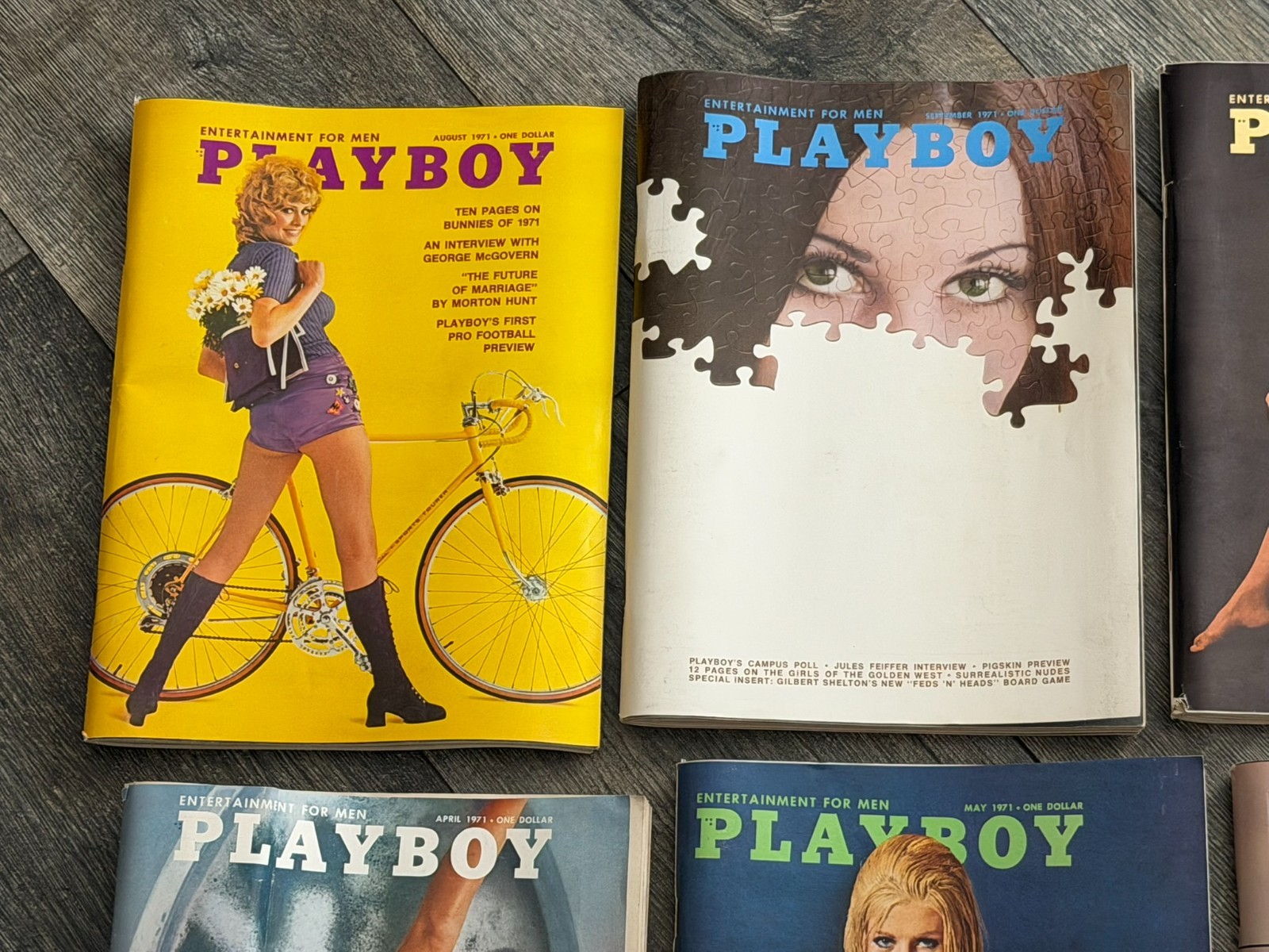 PLAYBOY MAGAZINE 1971 11pc Lot Hot Girl Sexy Babe Blonde Brunette Lingerie